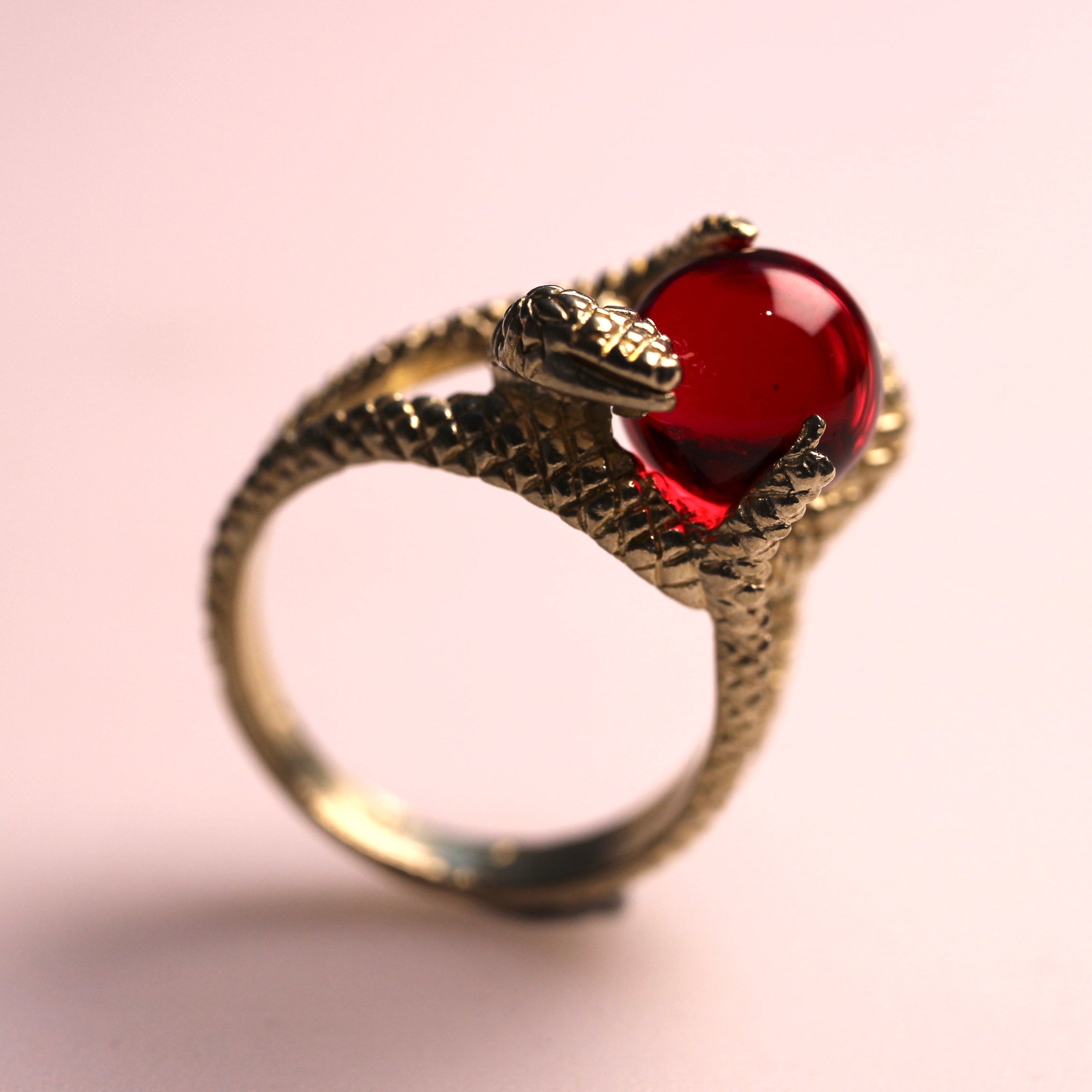JULY SALE - Thai Coin Ring -Snake and marble - Various Sizes