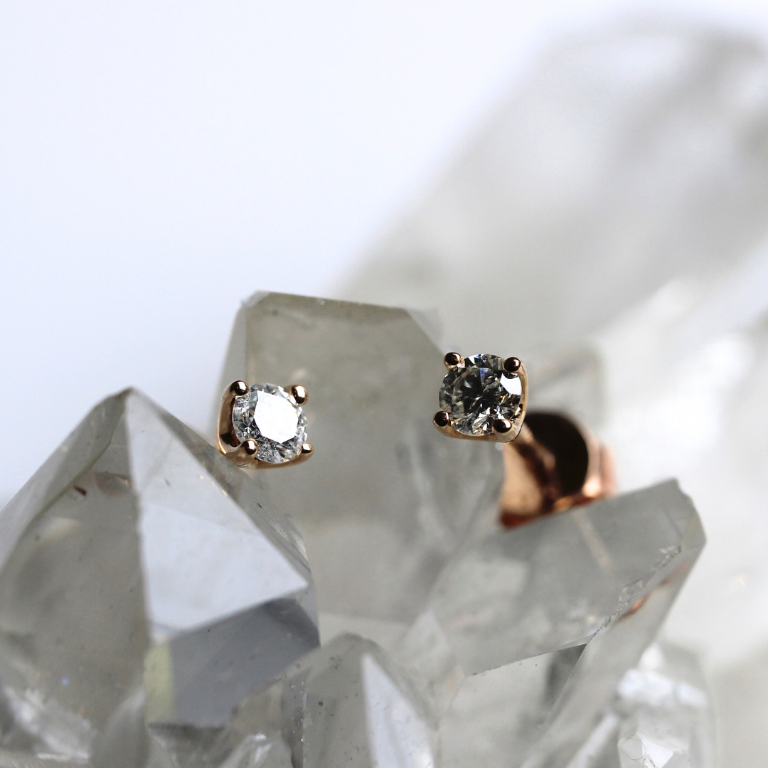 $ALE - Natural White Diamond Studs