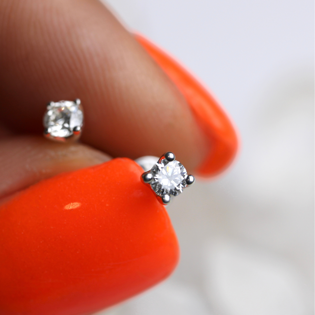 $ALE - Natural White Diamond Studs