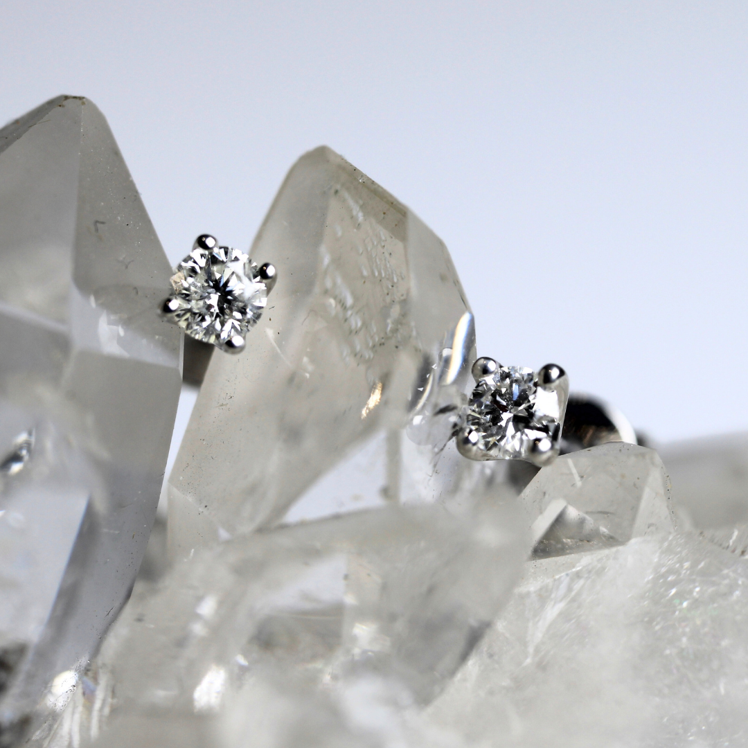 $ALE - Natural White Diamond Studs