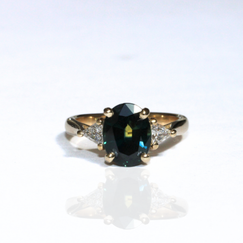 $ALE - Partii Sapphire + Trillion White Diamonds - Size H 1/2