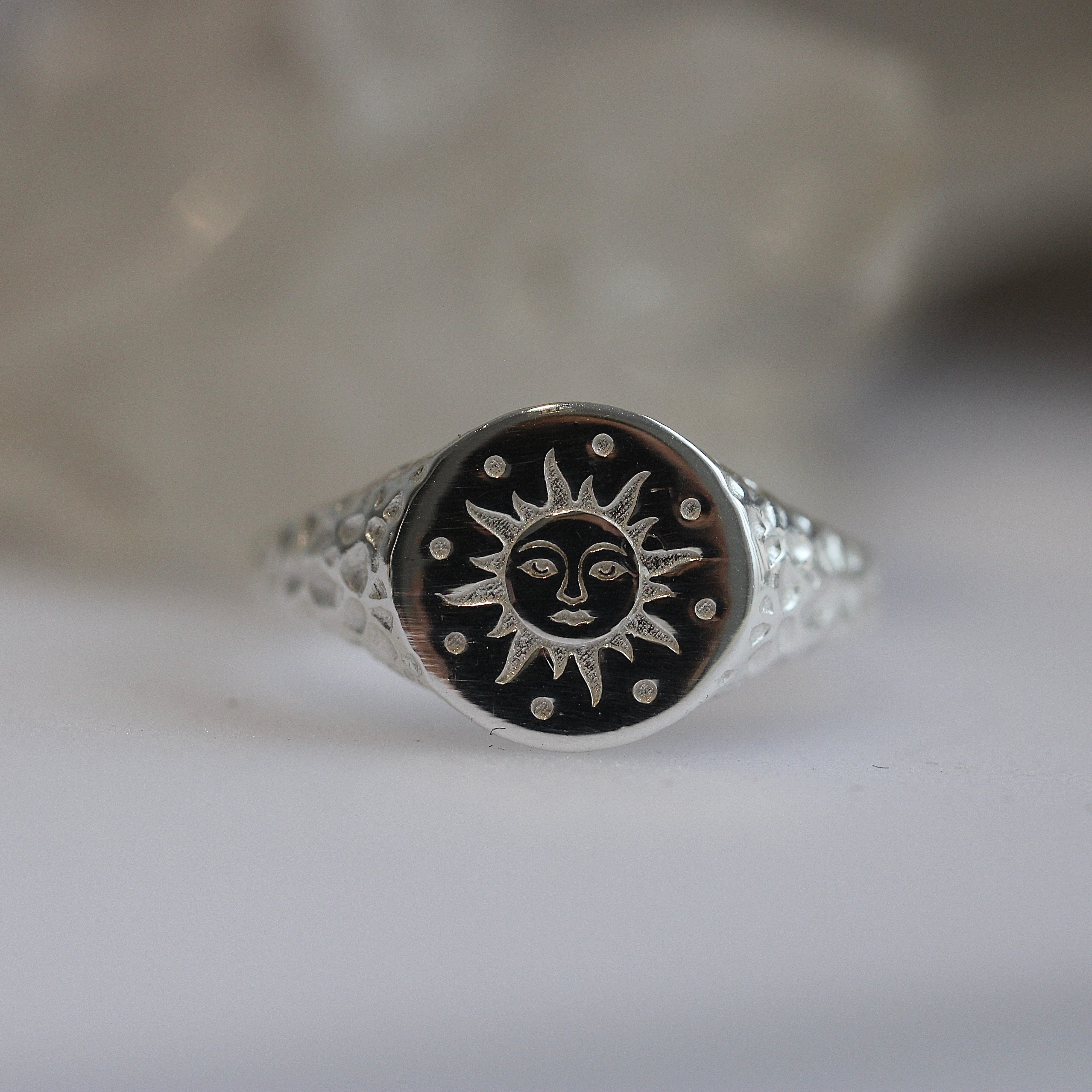 Sun Signet Ring - Silver