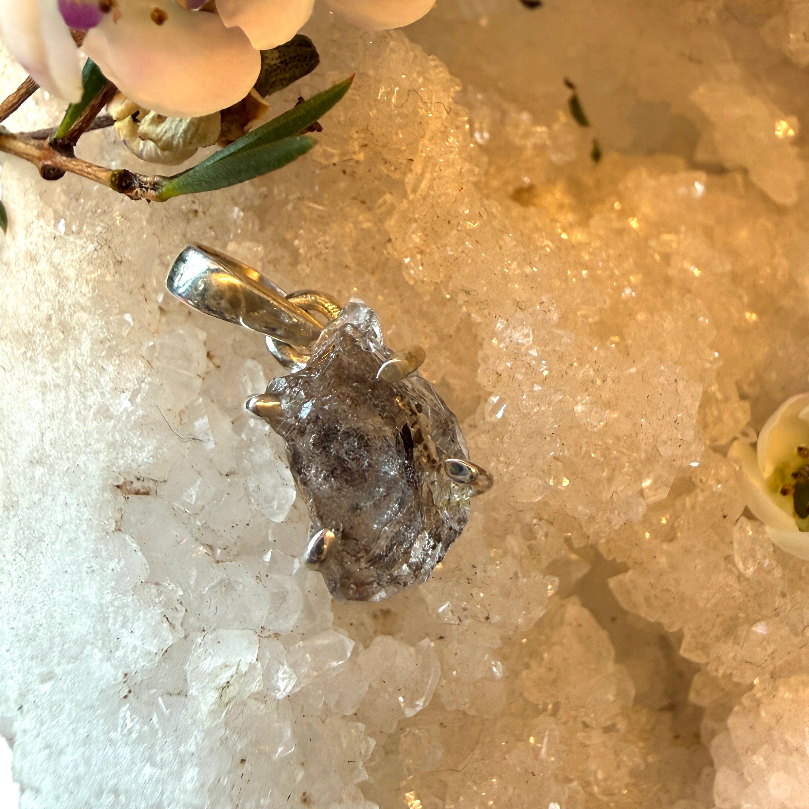 JULY SALE - Raw Herkimer Diamond Pendant