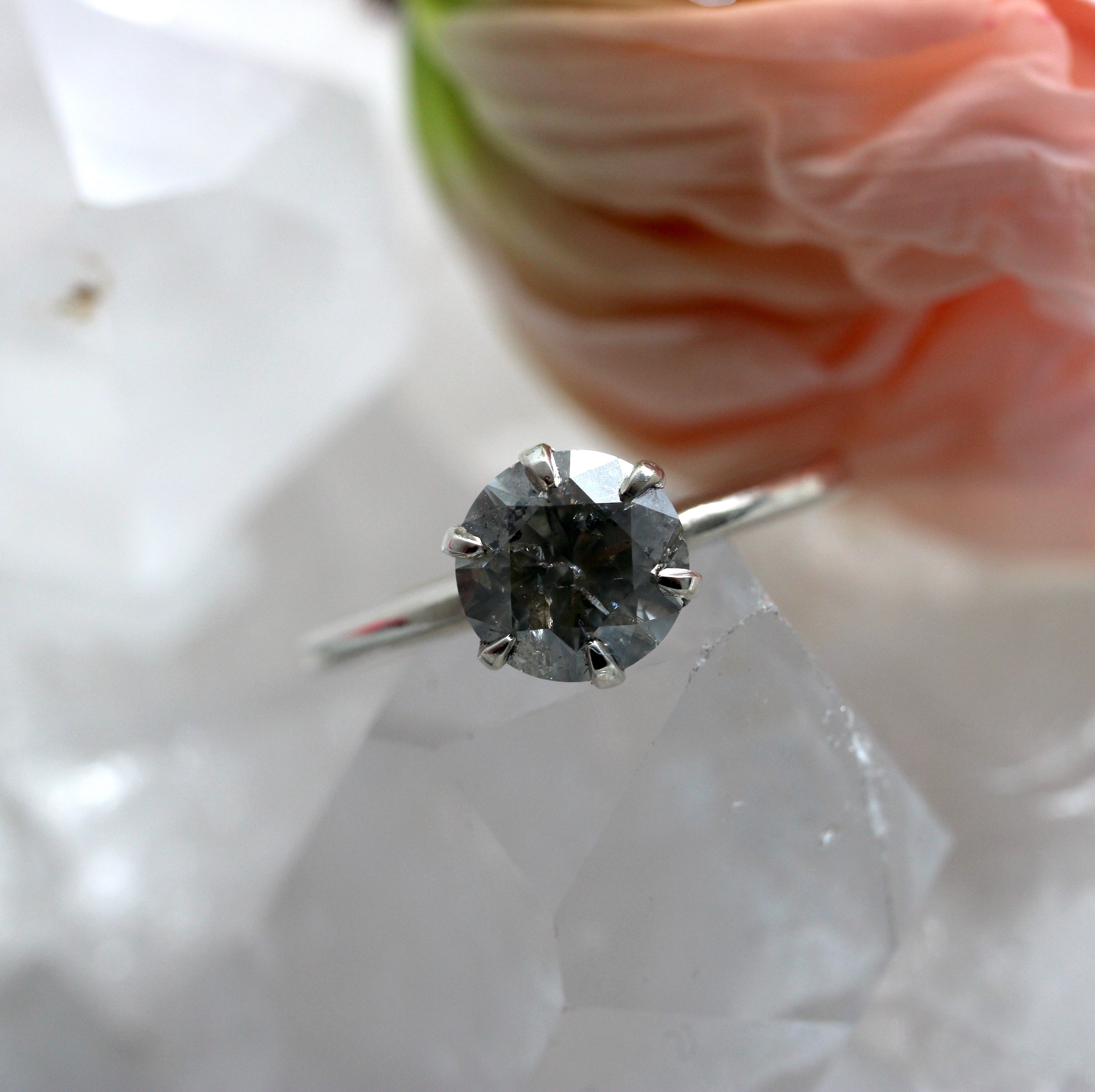 SALE - Fugazi Solitaire - 1.65CT Salt & Pepper - Ready to Ship