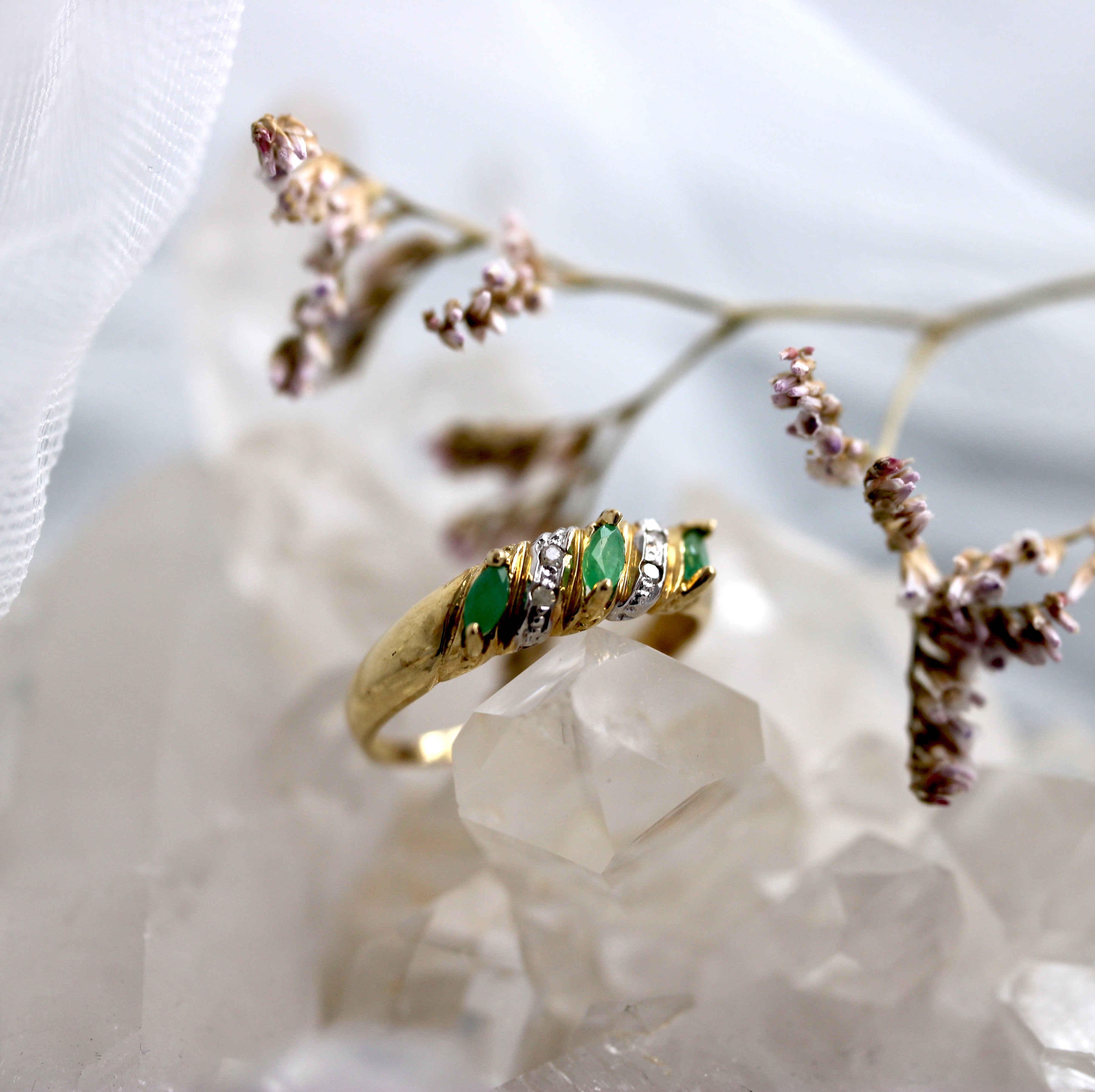 VINTAGE BIJOUX - Marquisse Emerald Band