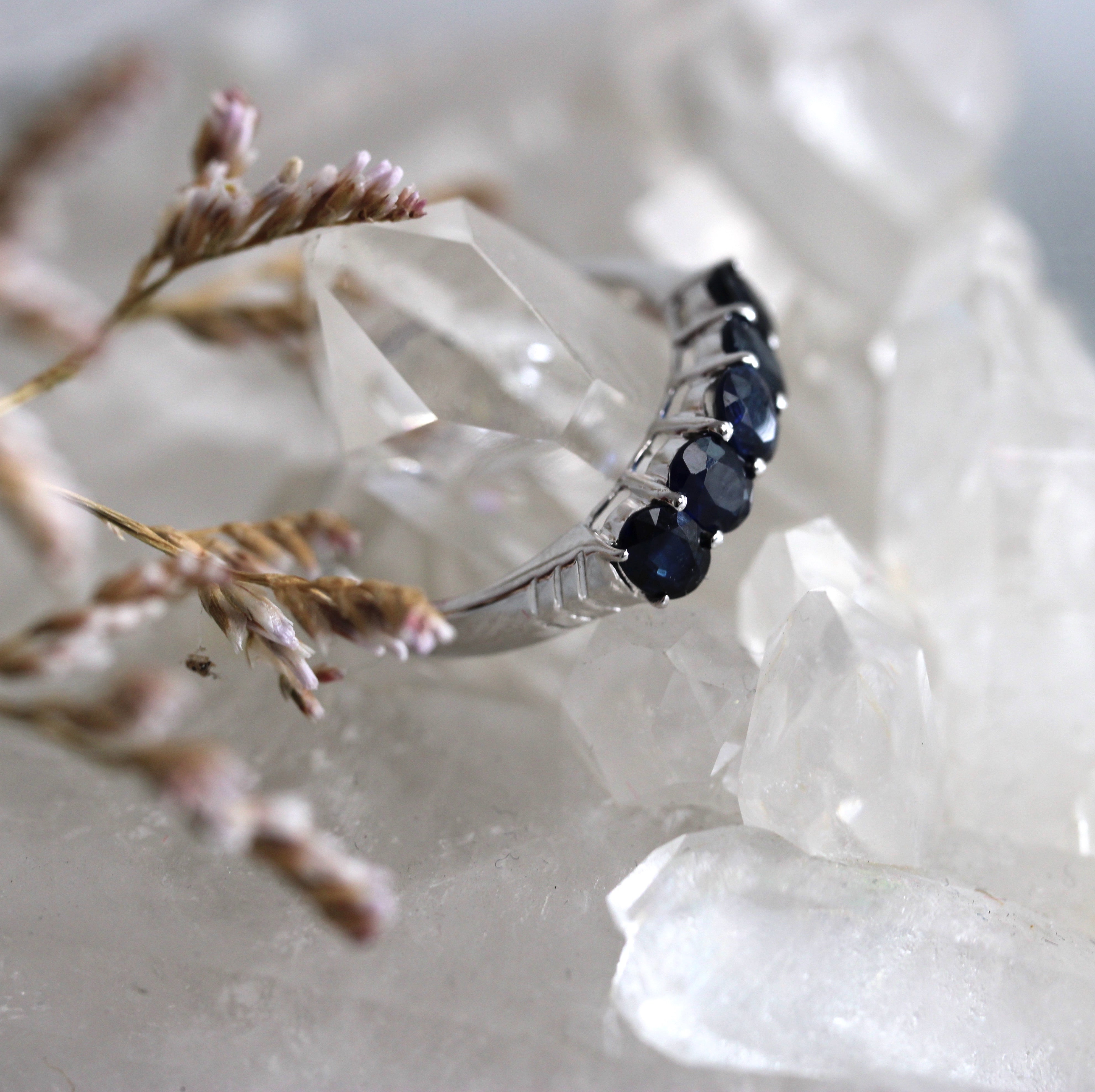 Blue Sapphire Eternity Band - Ready to Ship