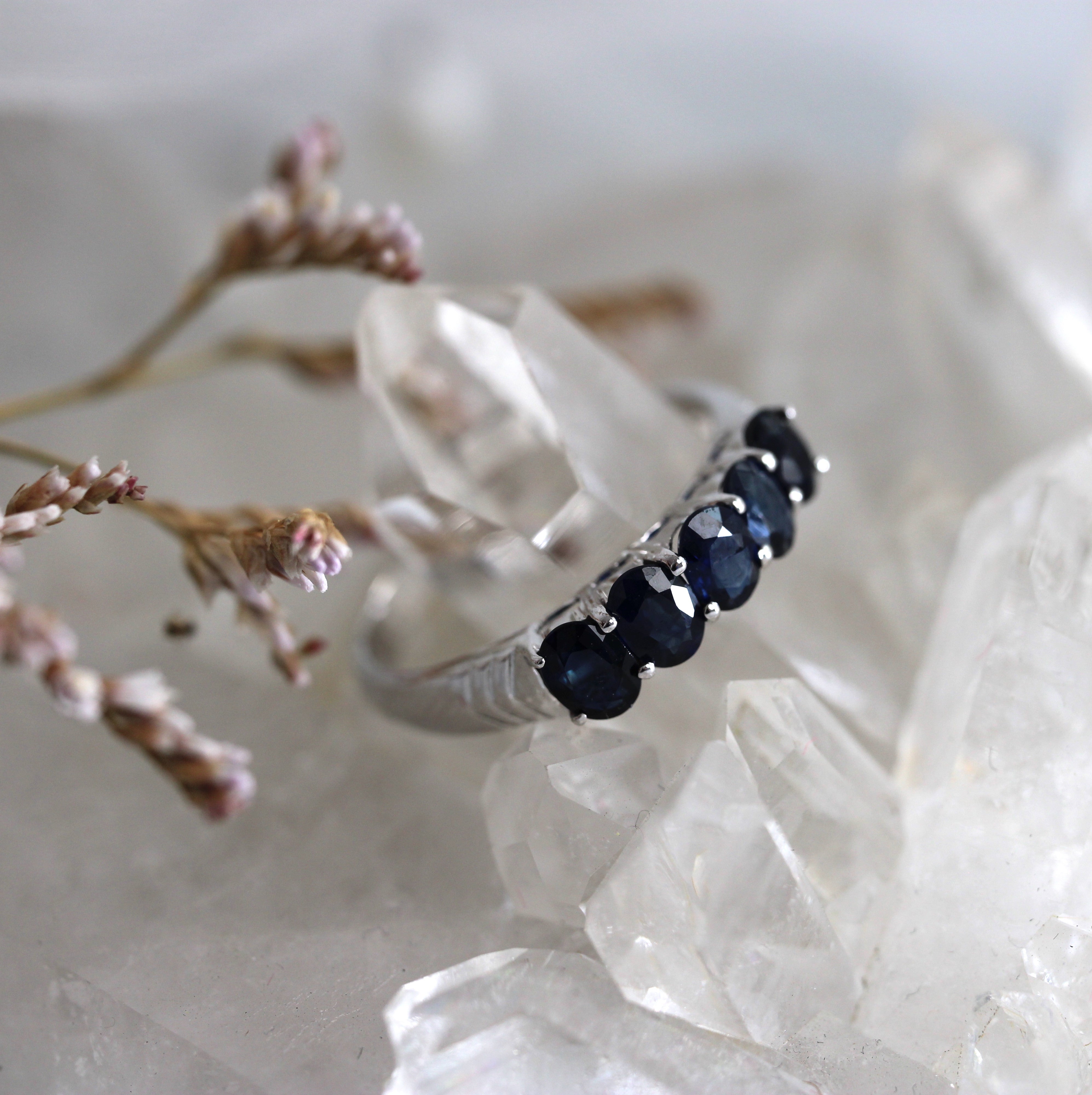 Blue Sapphire Eternity Band - Ready to Ship