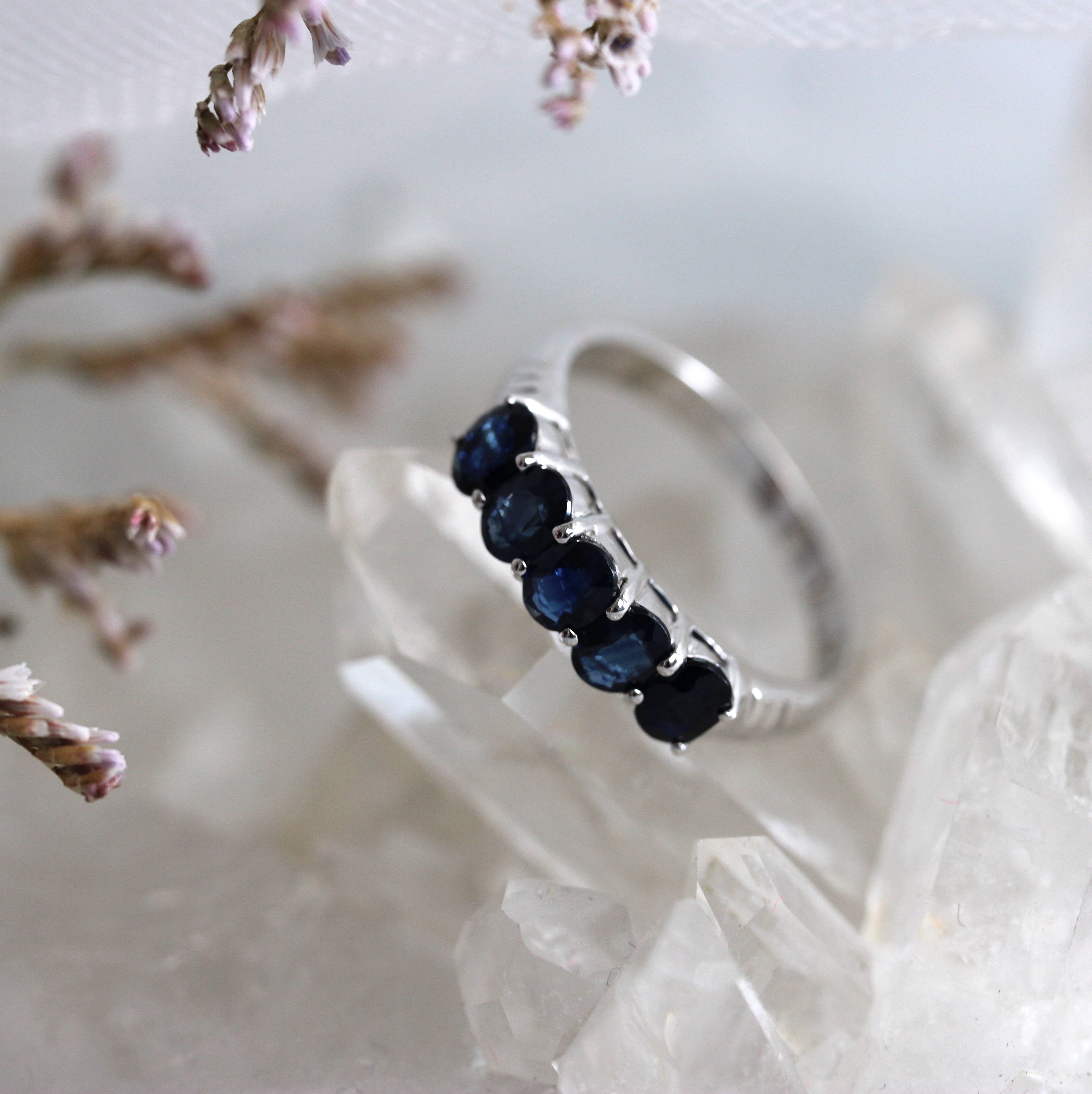 Blue Sapphire Eternity Band - Ready to Ship