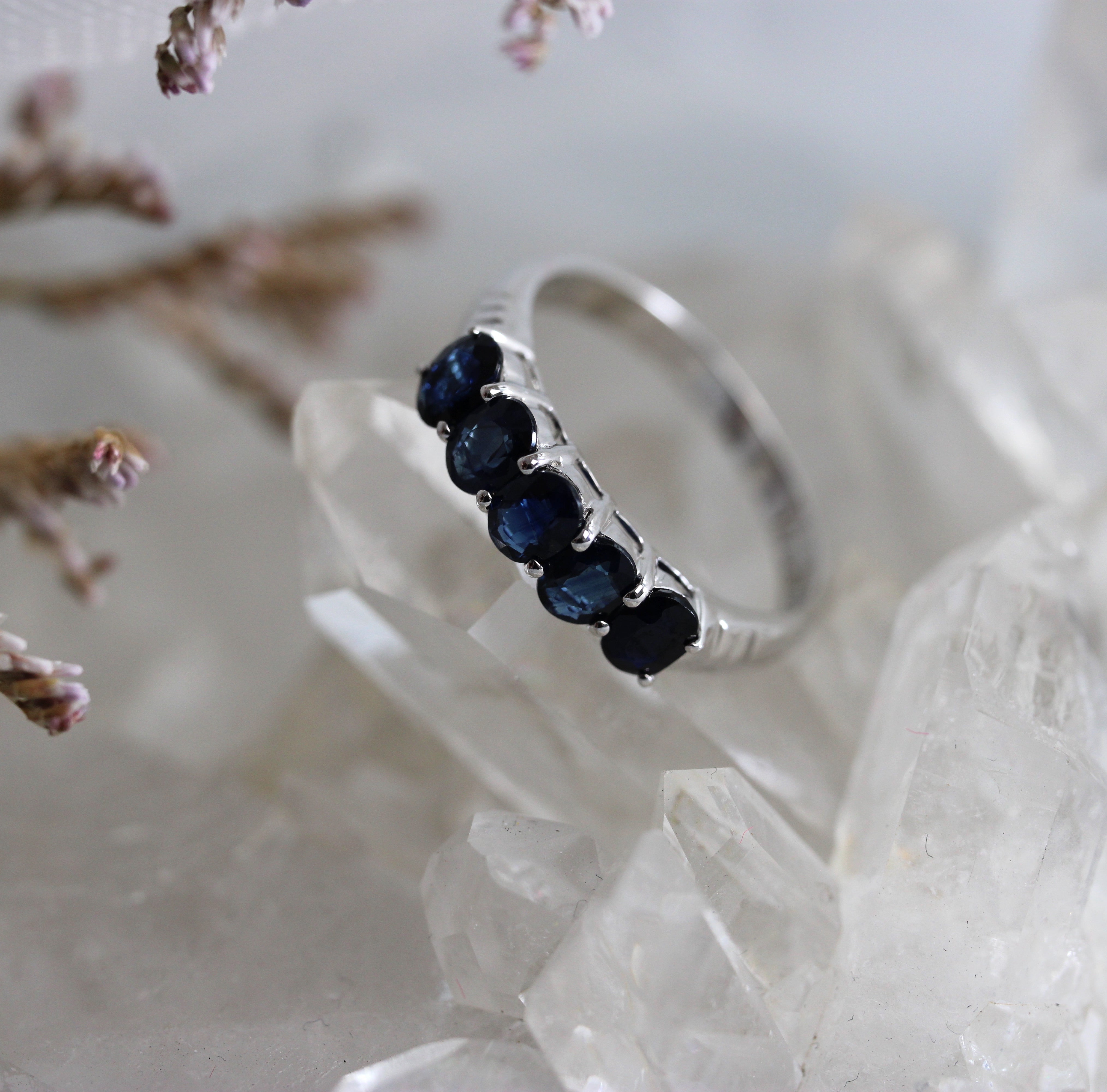 Blue Sapphire Eternity Band - Ready to Ship