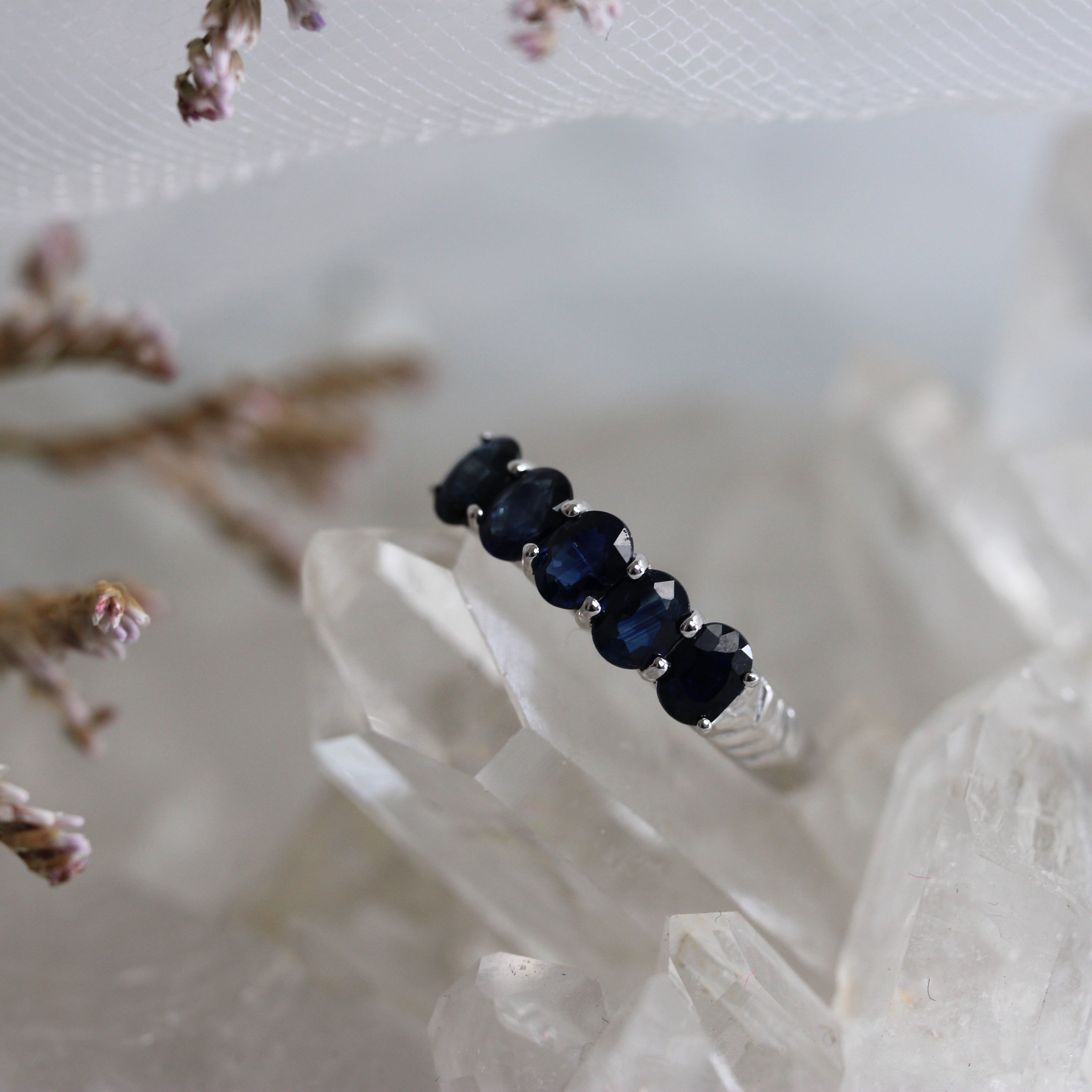 Blue Sapphire Eternity Band - Ready to Ship