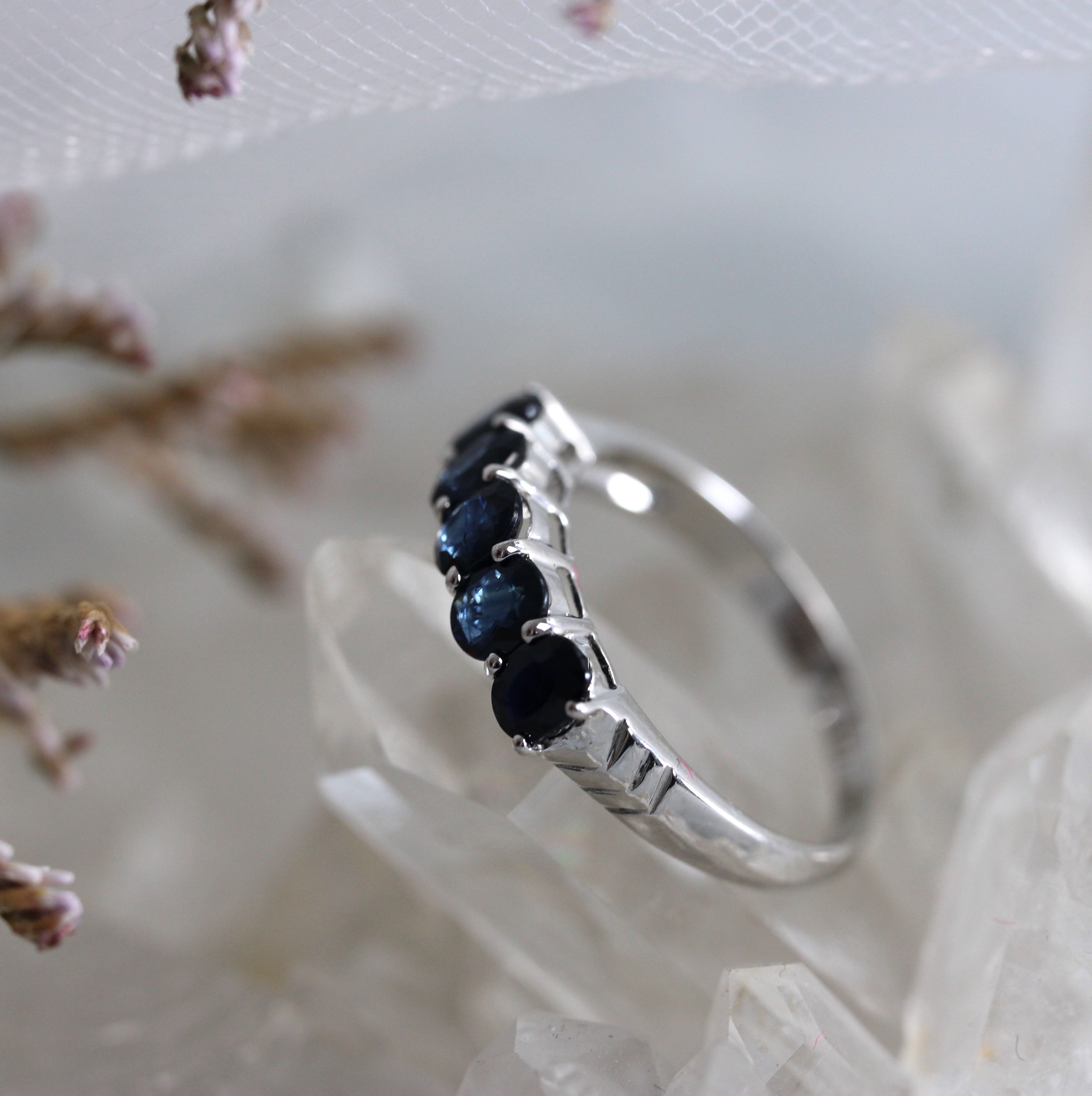 Blue Sapphire Eternity Band - Ready to Ship