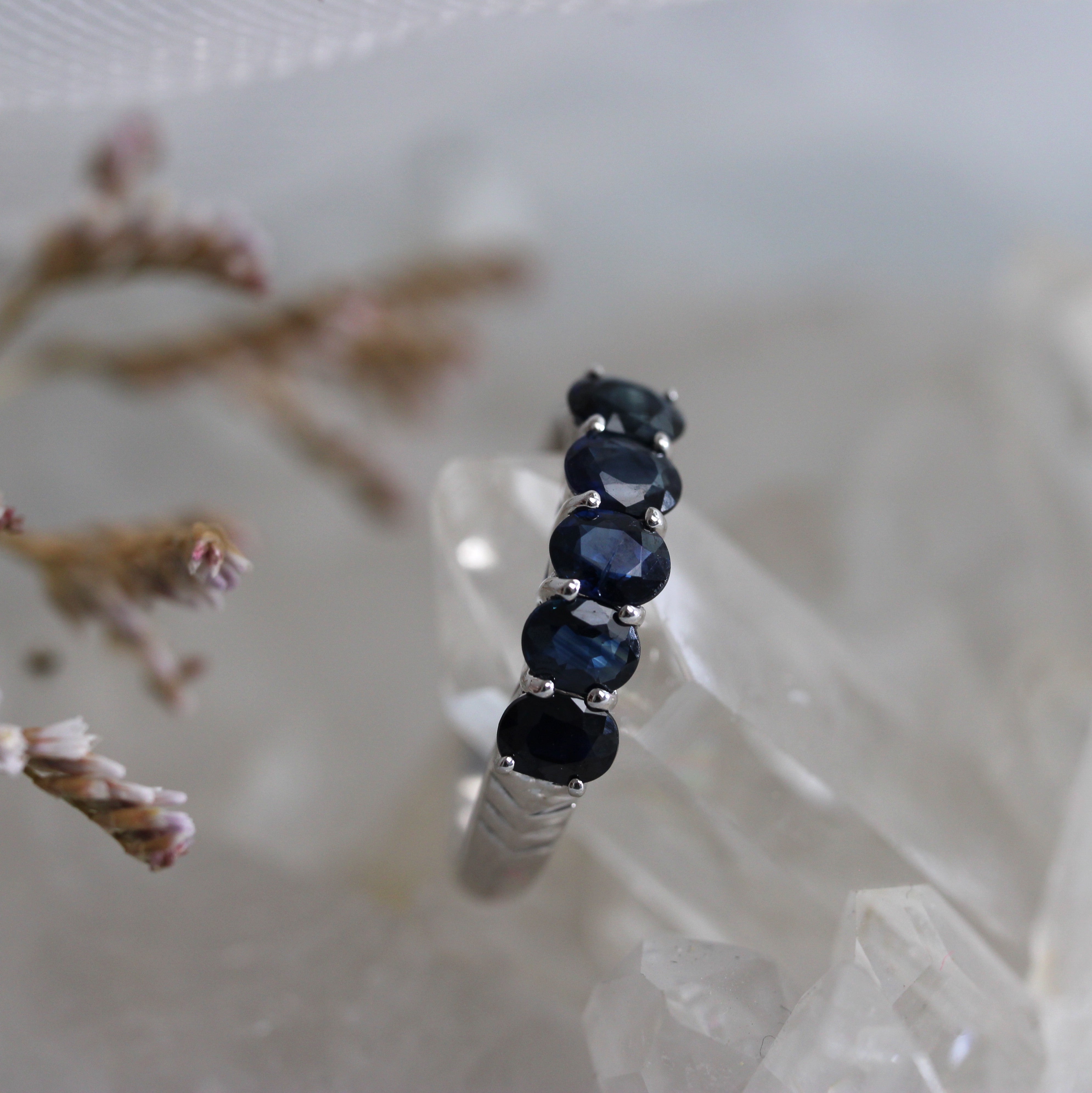 Blue Sapphire Eternity Band - Ready to Ship