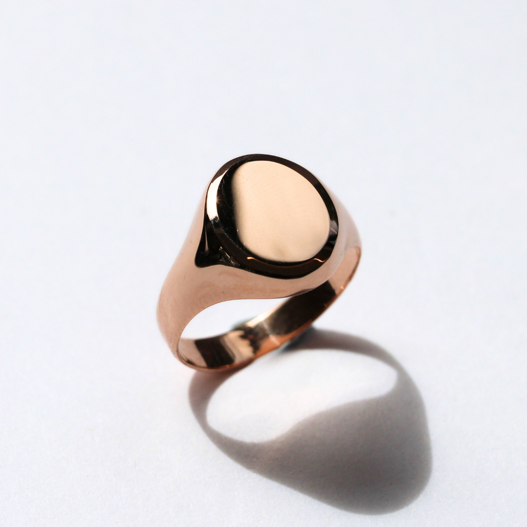 $ALE - Hollow 14K Rose Gold Signet