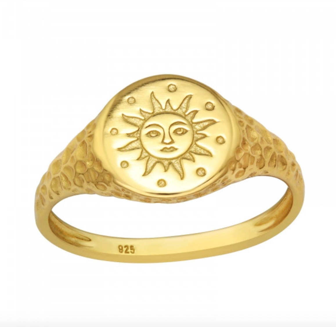 Sun Signet Ring - Gold Plated