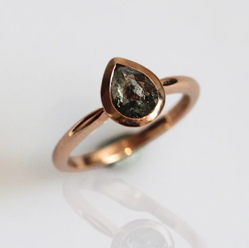 Custom salt and 2025 pepper diamond ring