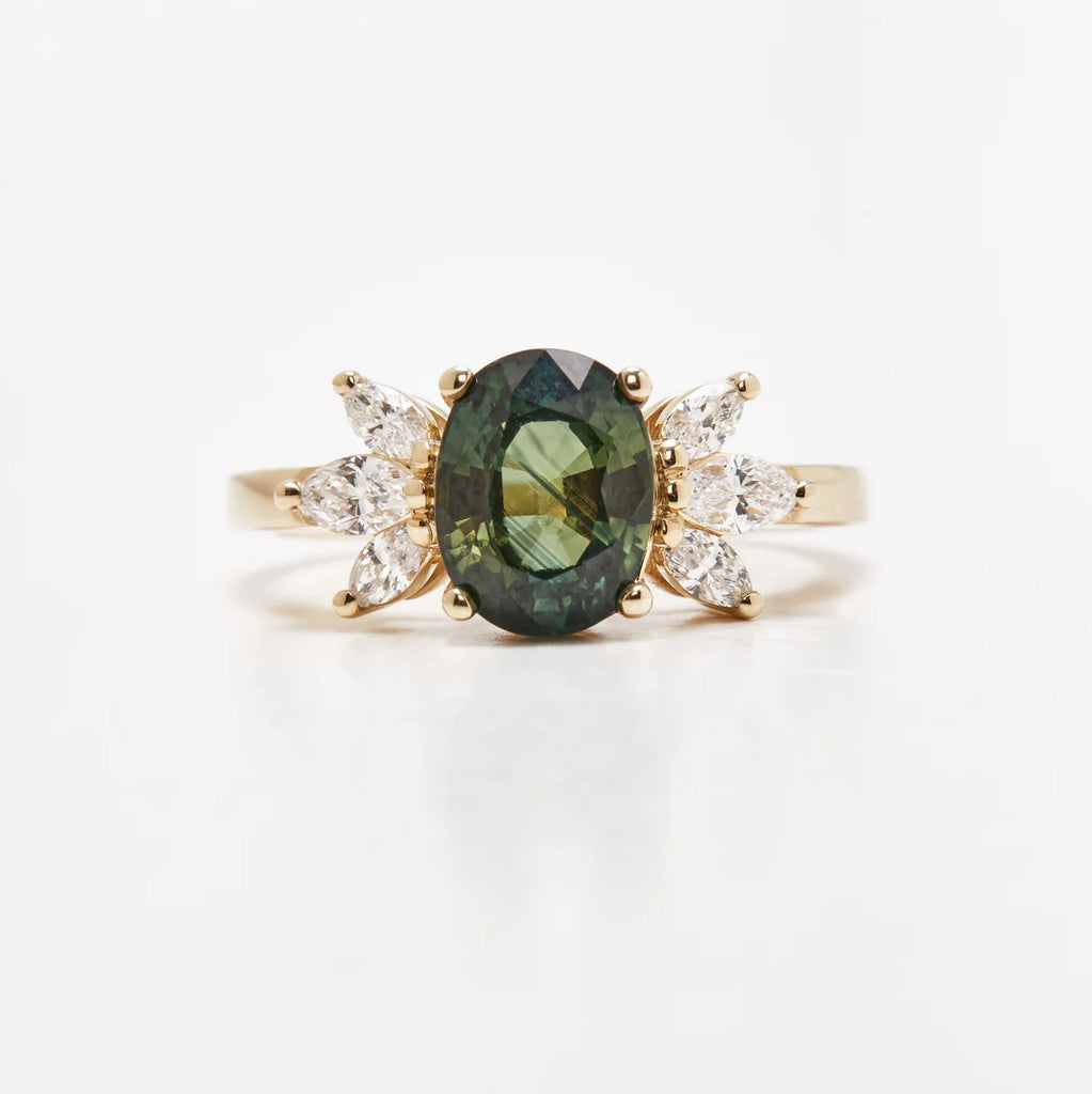 Ellipse Cleo Ring - Partii Sapphire - Yellow Gold - Ready to Ship