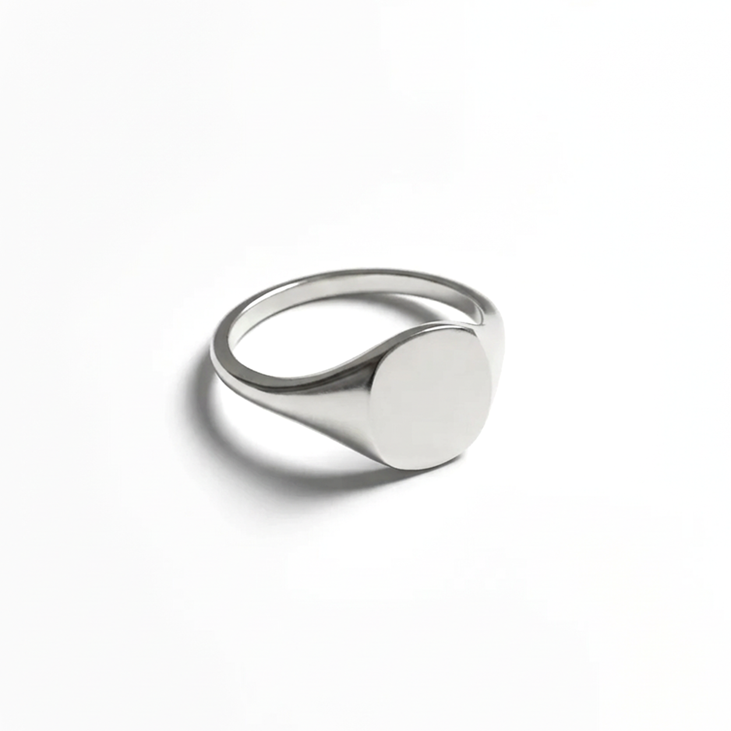 Silver ring on a white background