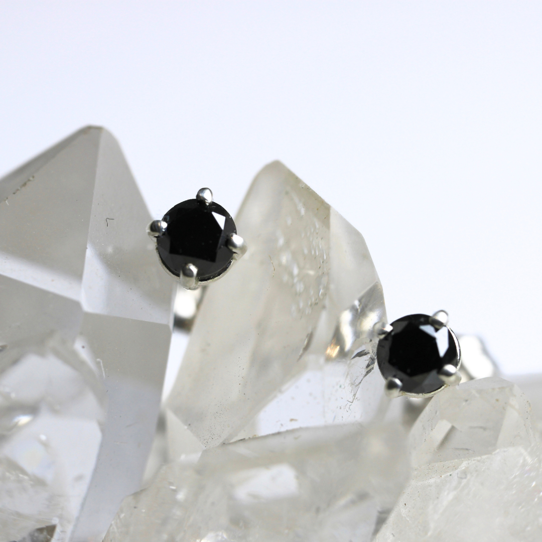 .25CT Black Diamond Earrings - White Gold - Ready to Ship