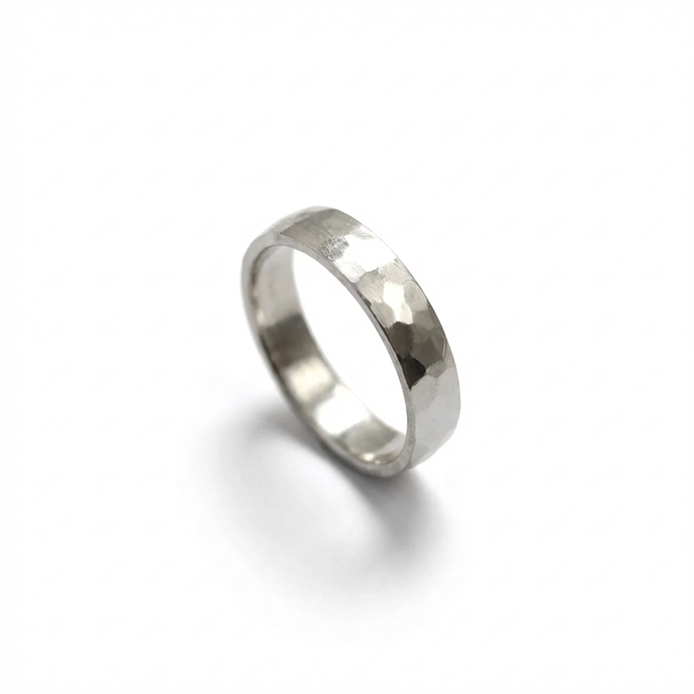 Silver ring on a white background