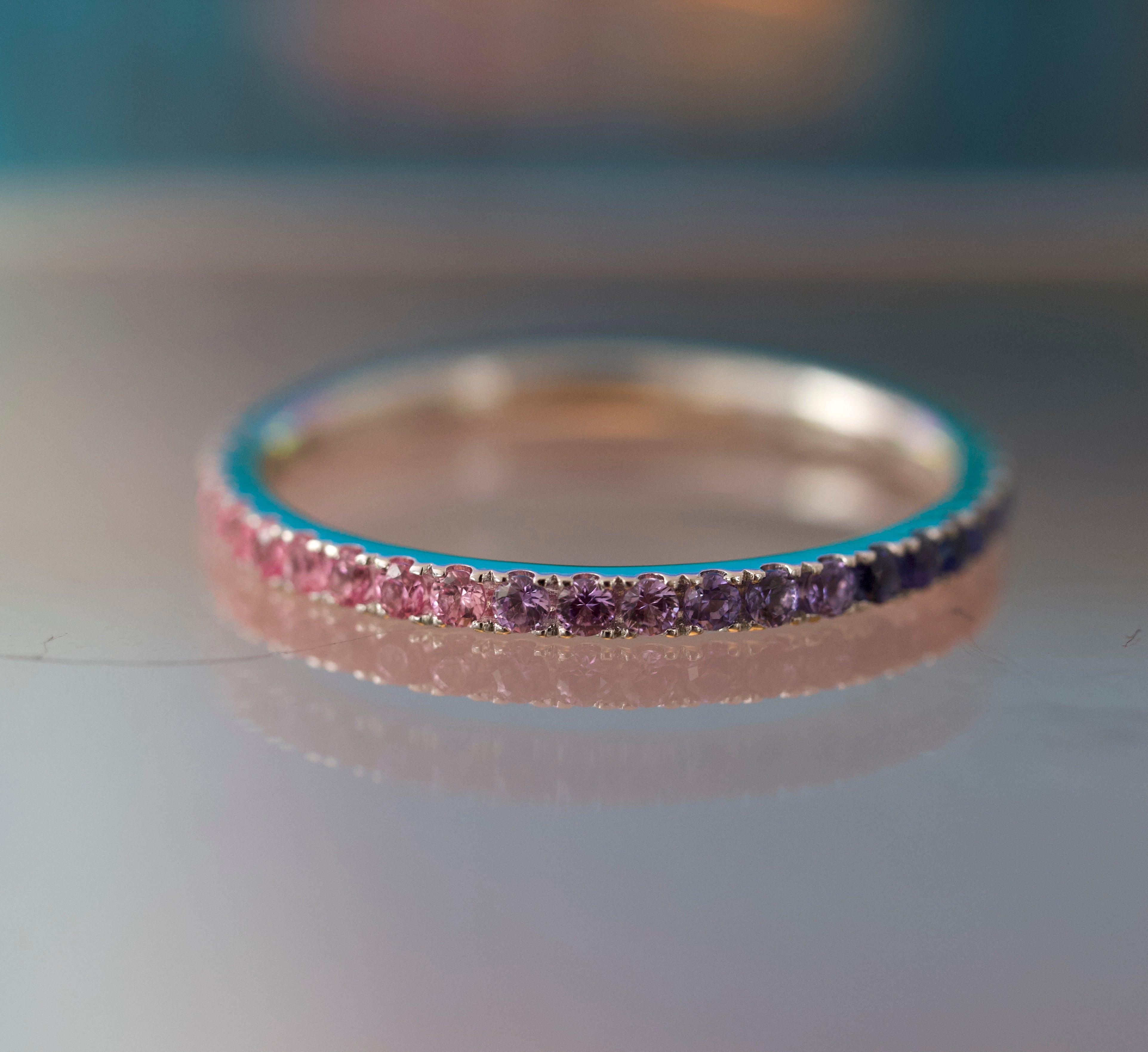 Rainbow Sapphire Fine Band