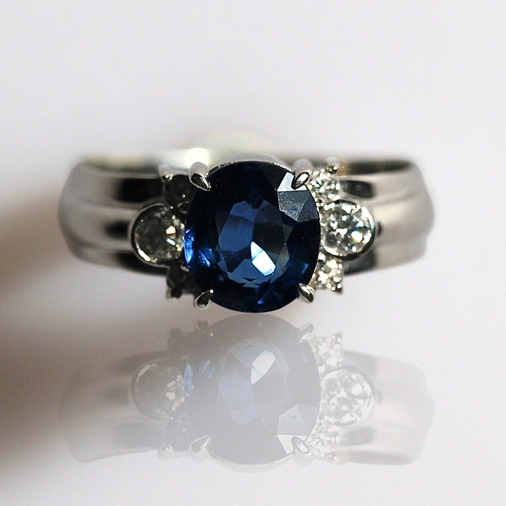 SALE - Cleo Style Ring - 2ct Blue Sapphire