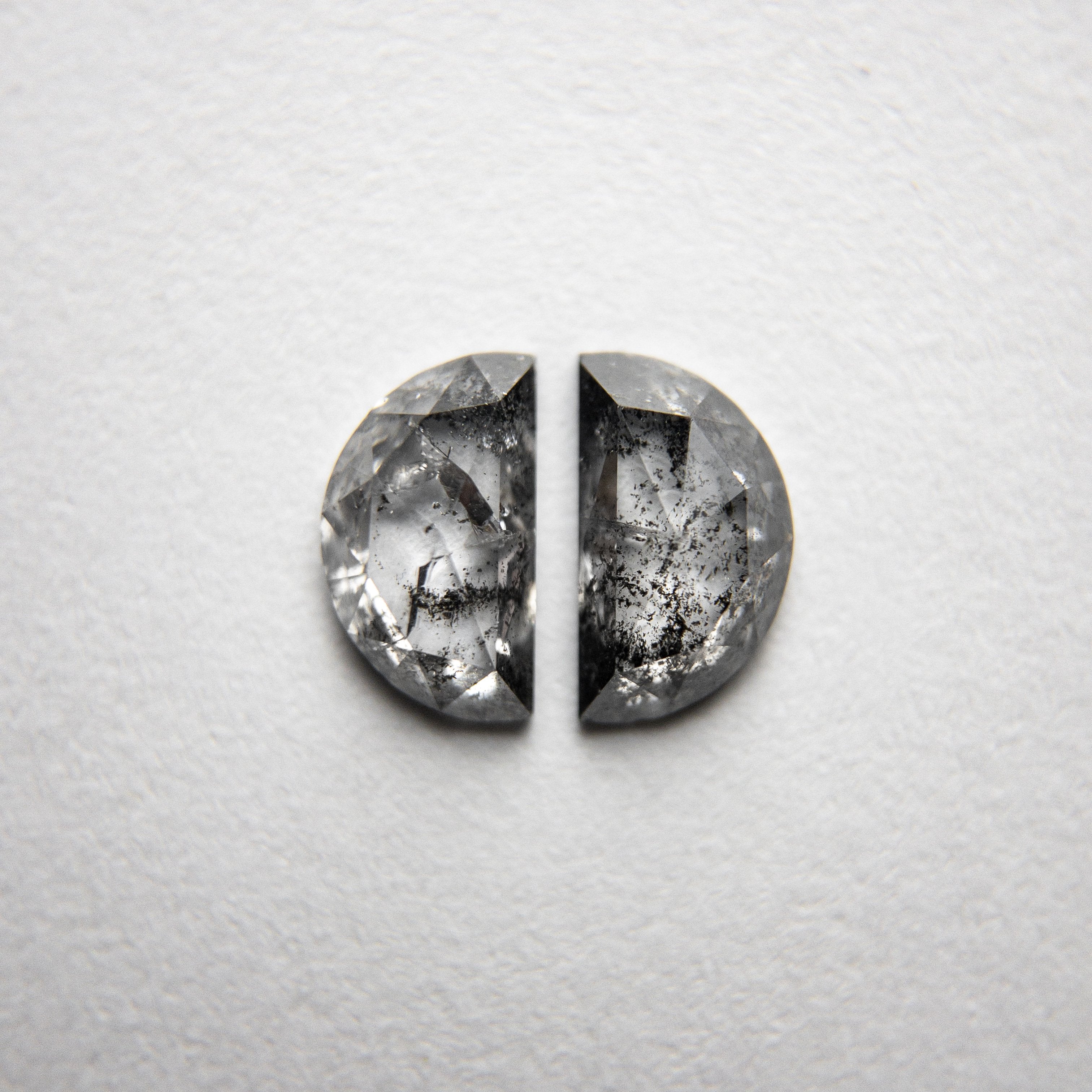 2pc 0.71cttw 6.25x3.57x1.64mm Half Moon Rosecut Matching Pair 18236-08