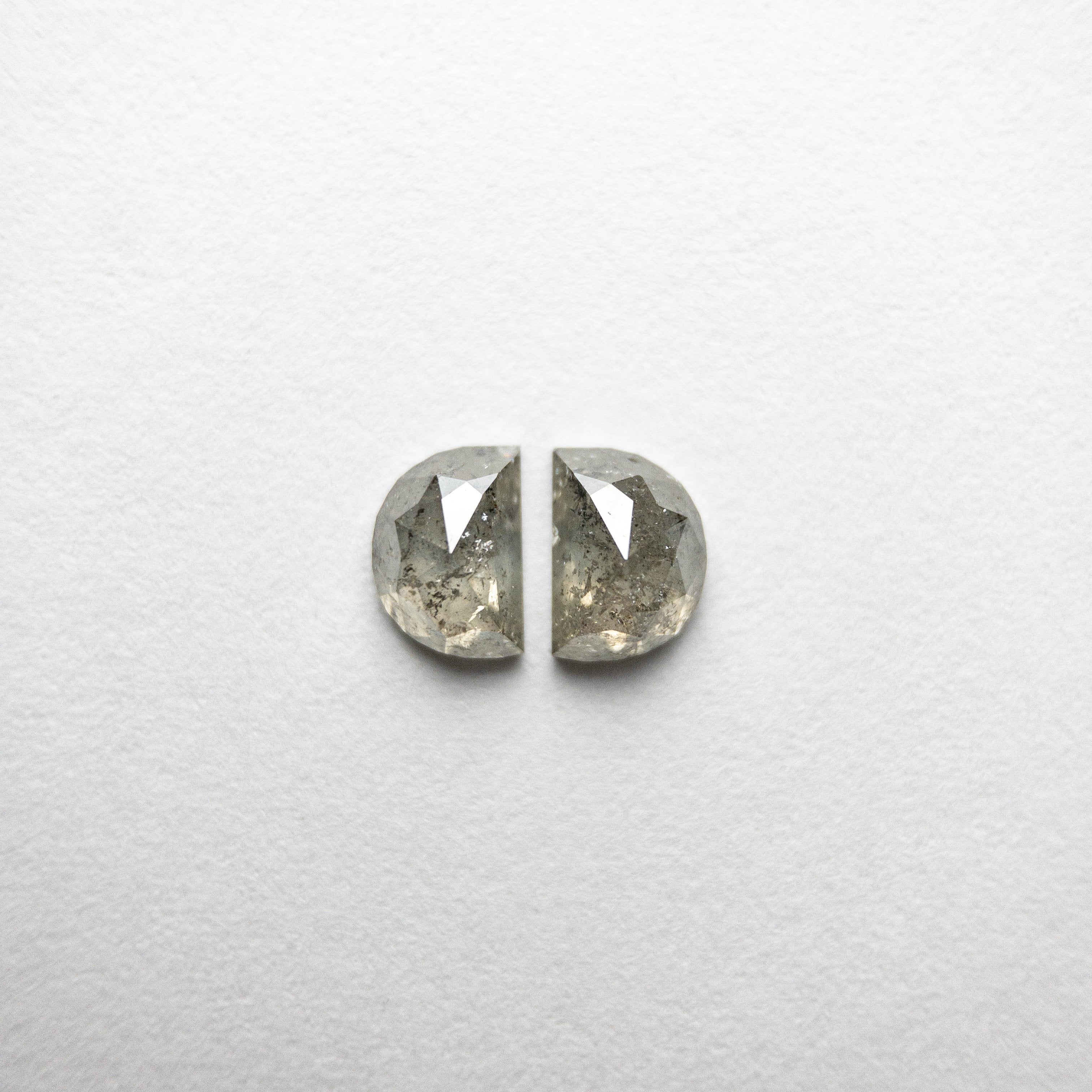 2pc 0.92cttw 5.20x3.69x2.40mm Half Moon Rosecut Matching Pair 18402-06