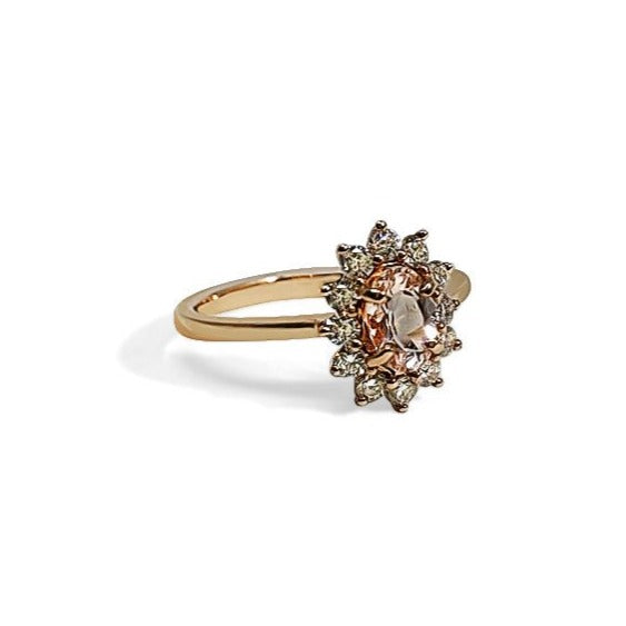 Oval Flora Halo Ring
