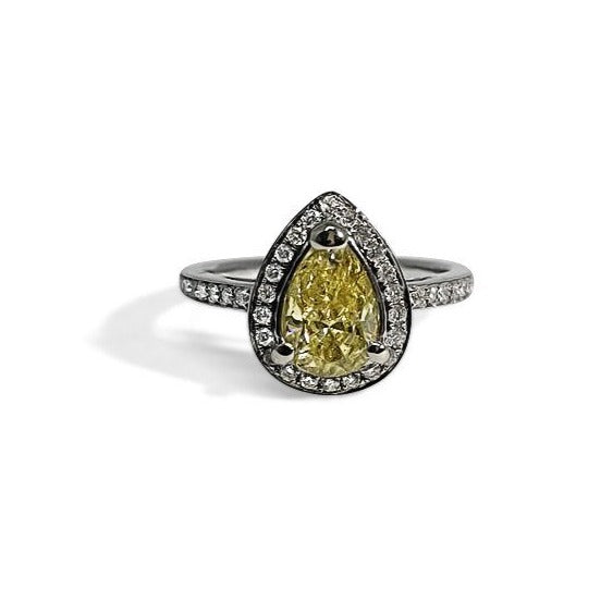 Pear Halo Ring