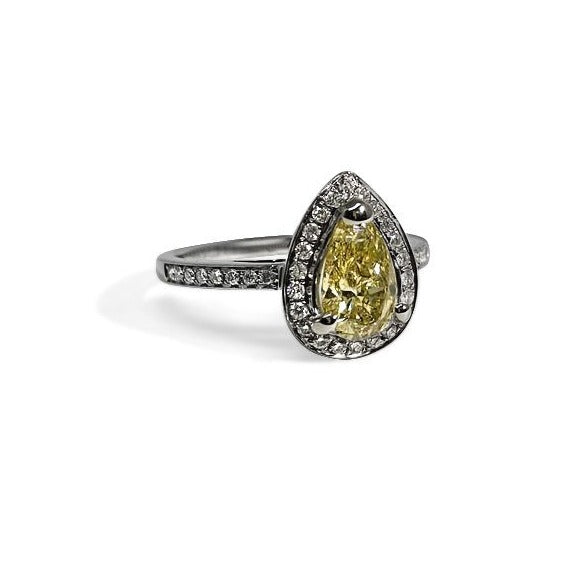 Pear Halo Ring