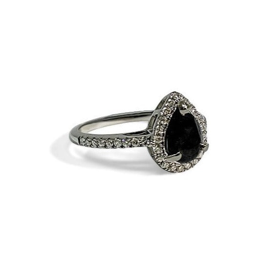 Pear Halo Ring