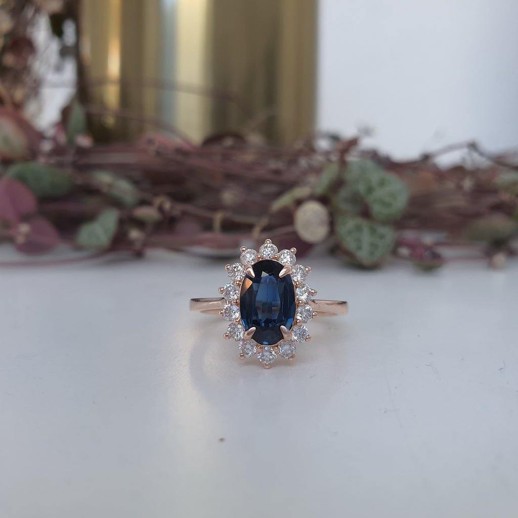Oval Flora Halo Ring