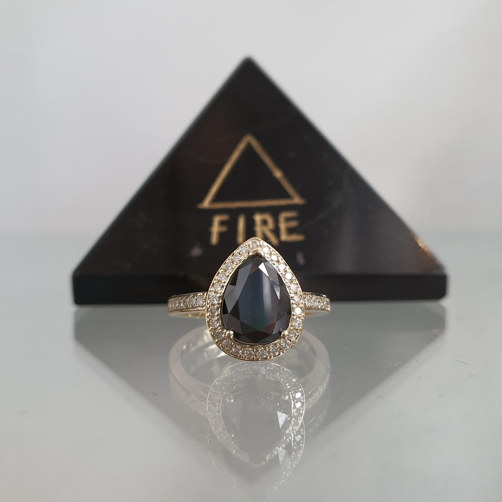 Pear Halo Ring