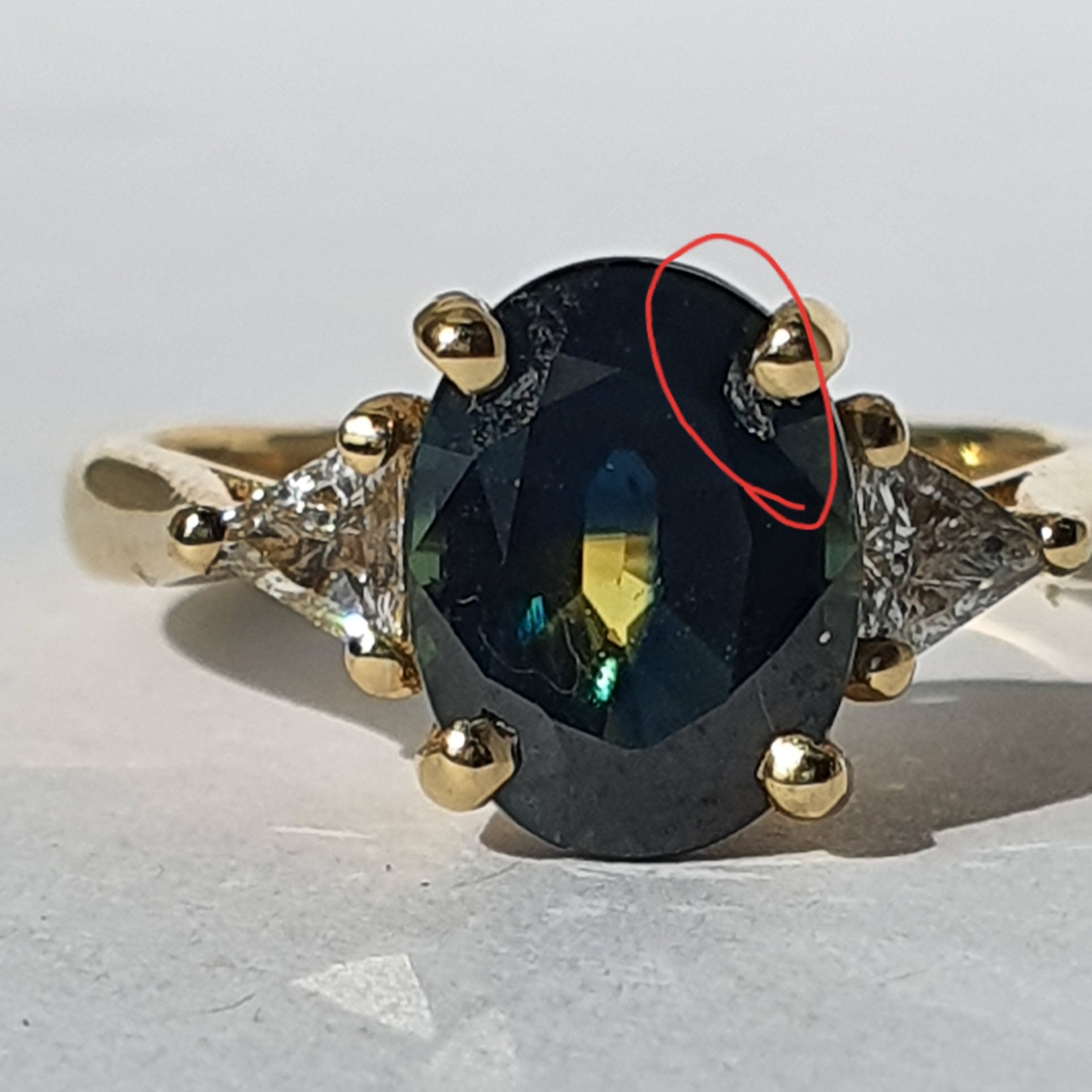 $ALE - Partii Sapphire + Trillion White Diamonds - Size H 1/2