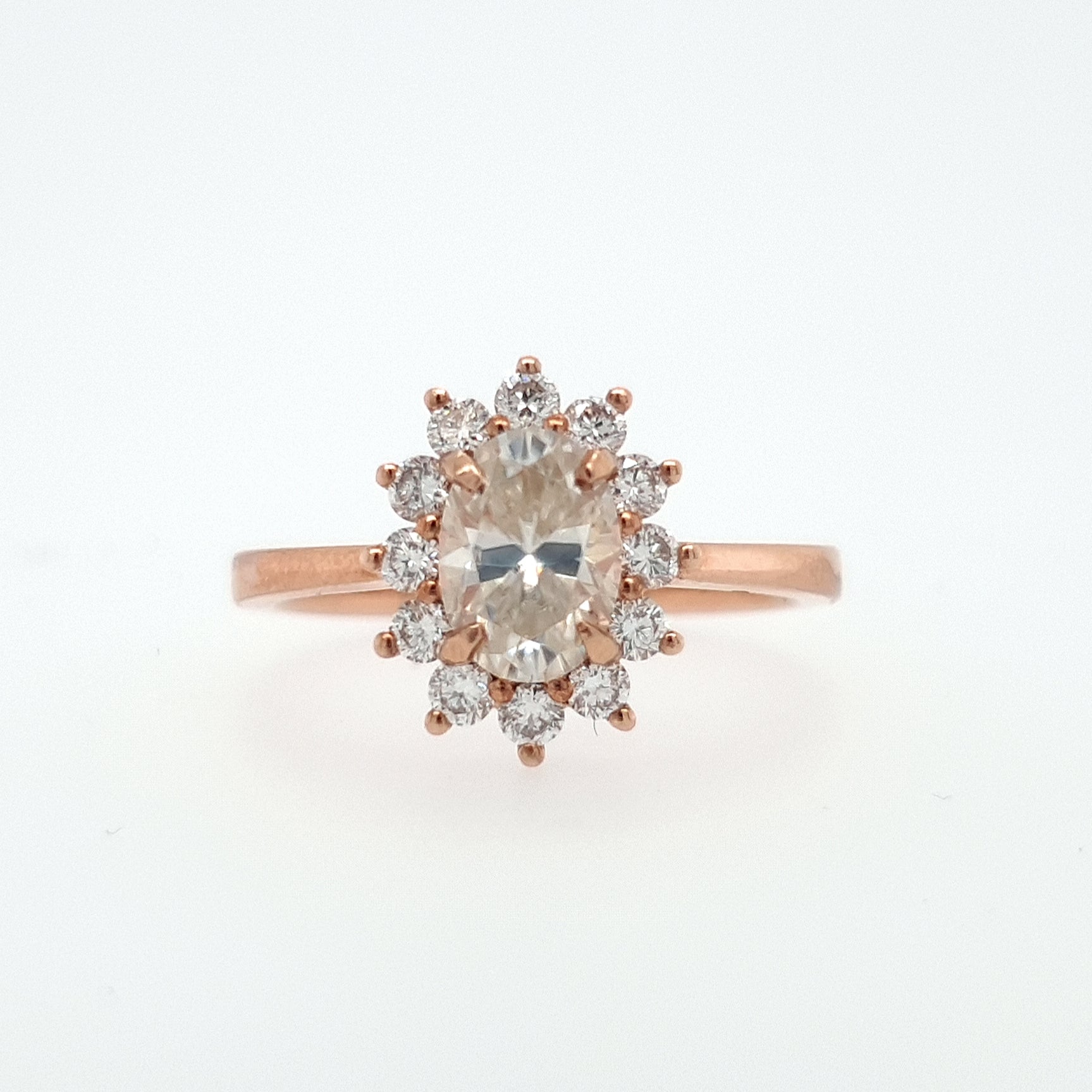Oval Flora Halo Ring - Rose Gold - Ready to Ship