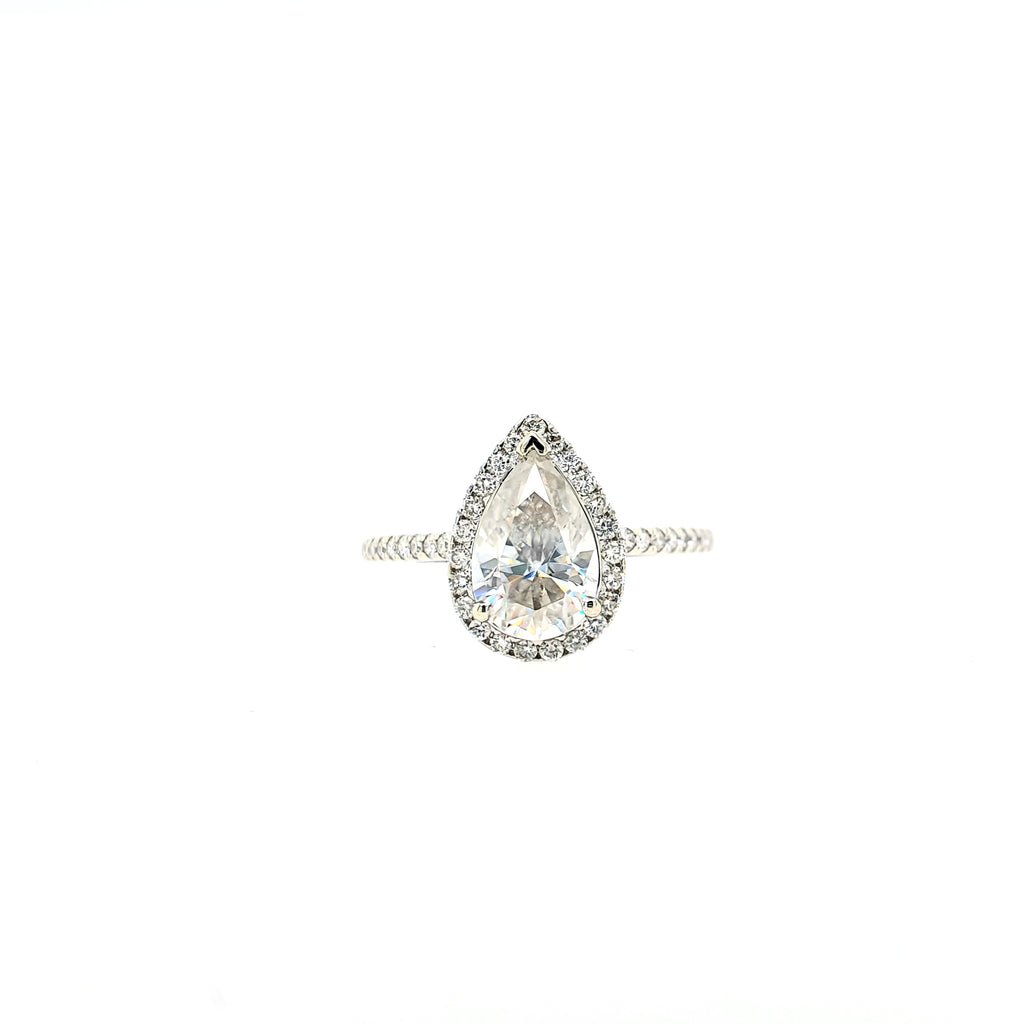 Pear Halo Ring