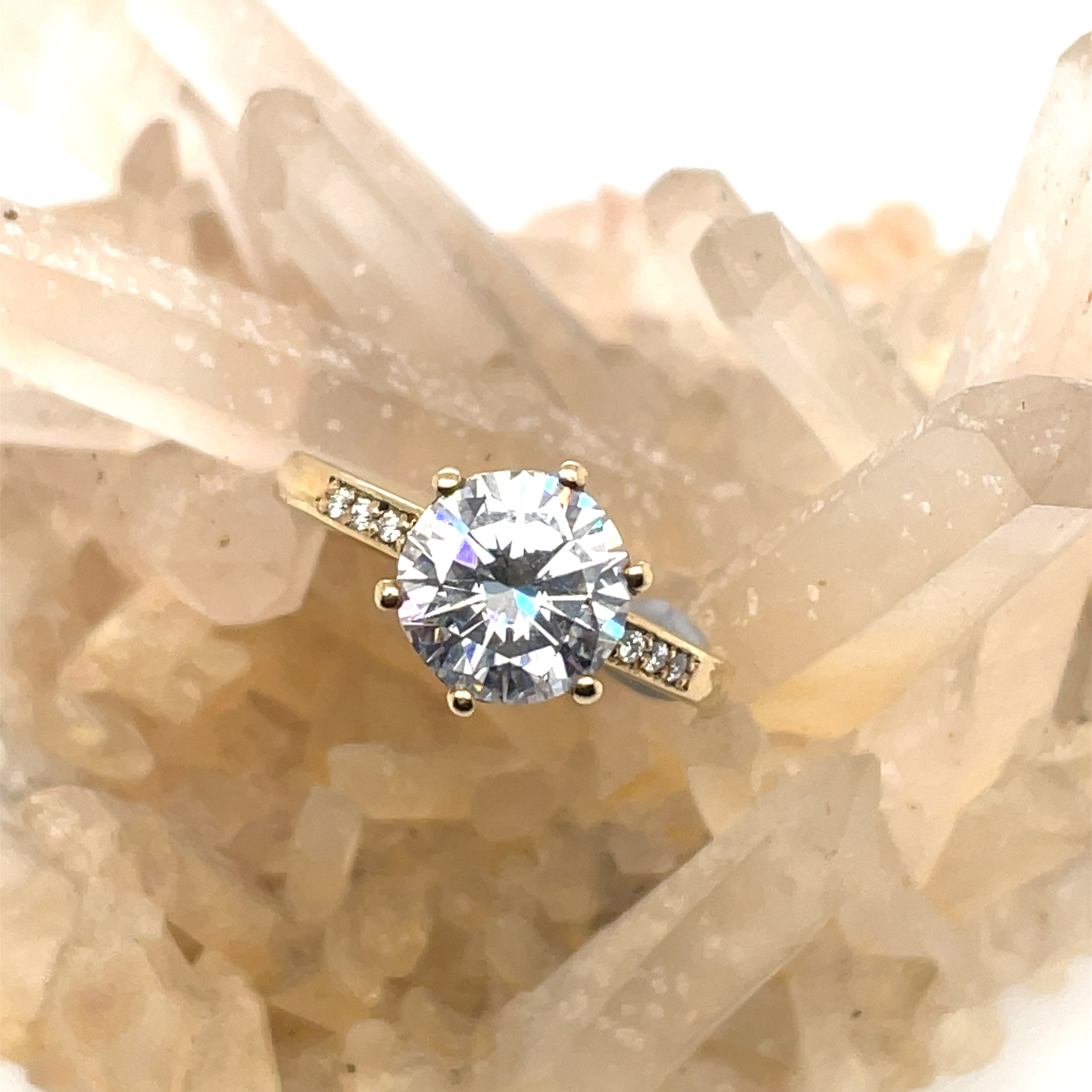 Poppy Solitaire - Moissanite - Yellow Gold - Ready to Ship