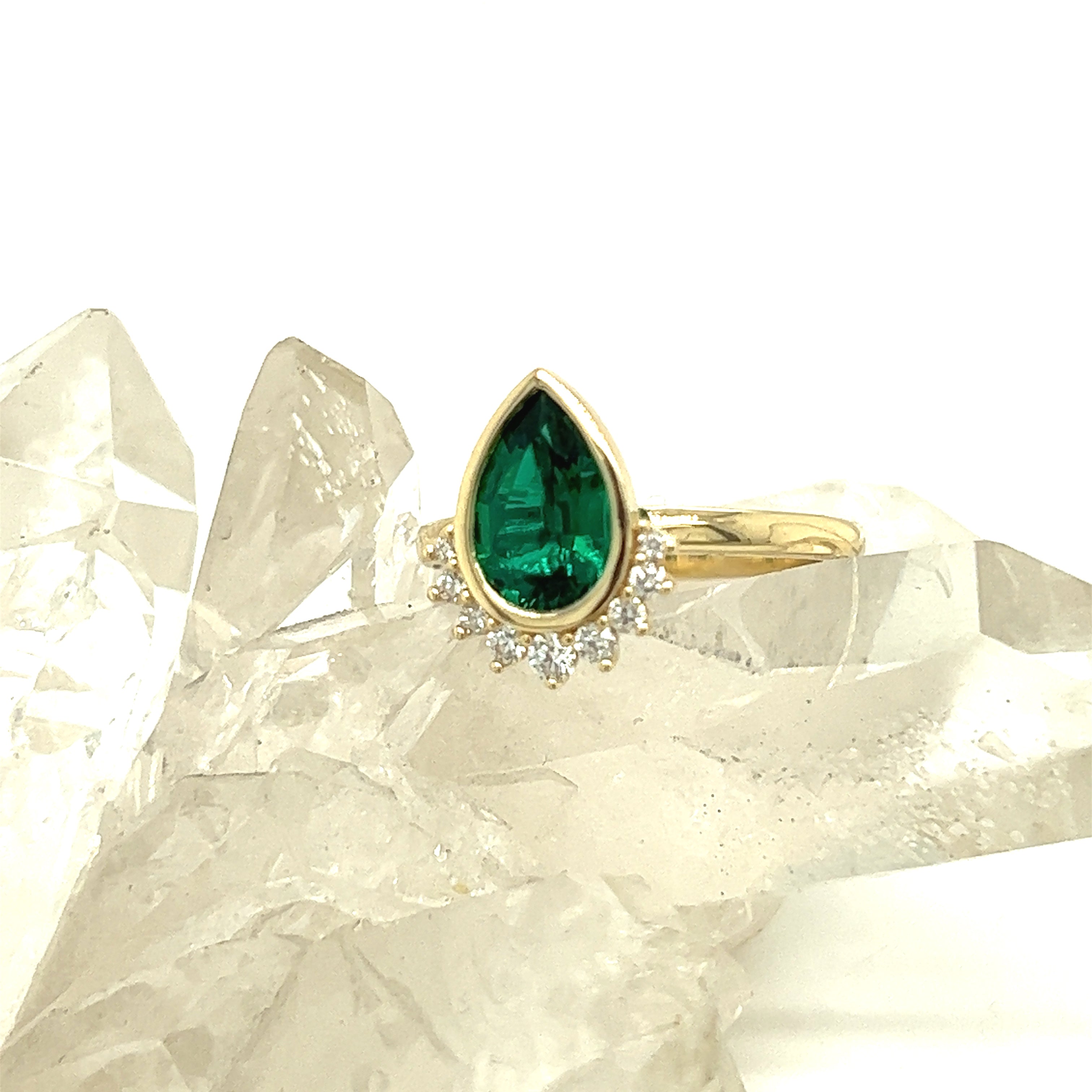 Ivory Ring - Lab Grown Emerald - Ready to Ship