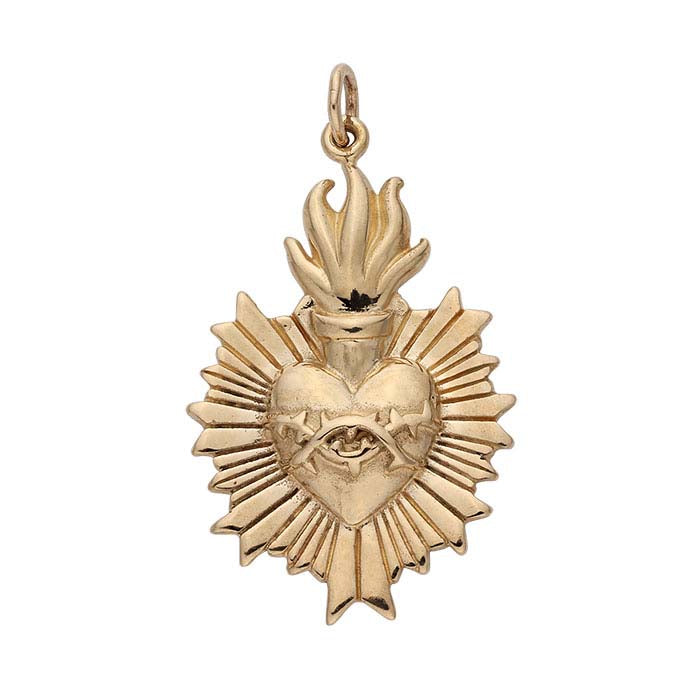 Flaming Light Sacred Heart Necklace