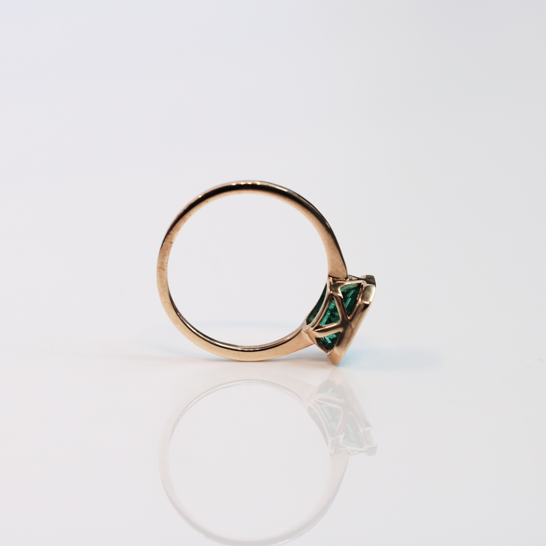 Harlem Solitaire - Lab Grown Emerald - Yellow Gold - Ready to Ship