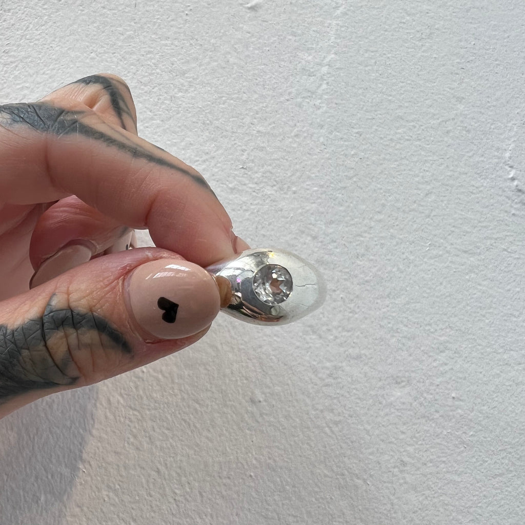Dome Ring - Clear Quartz - Sterling Silver - Ready to Ship