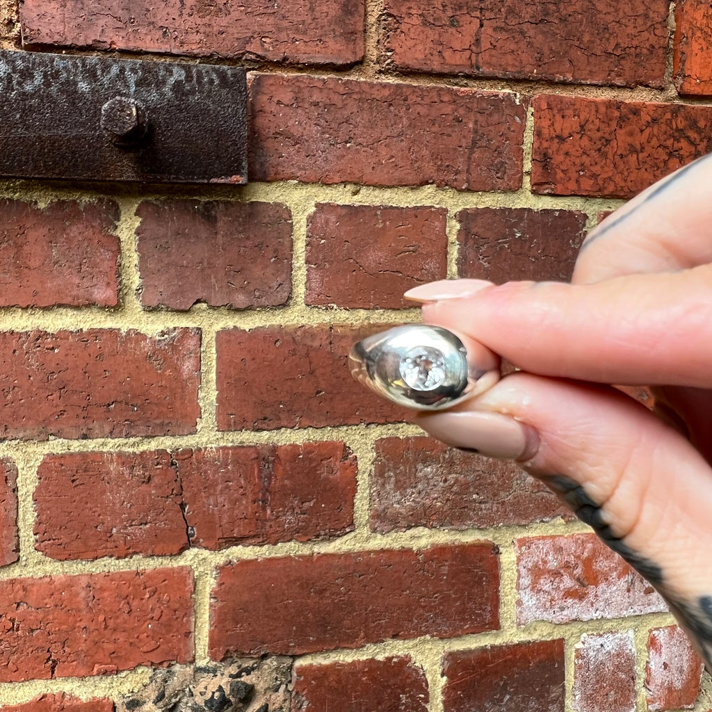 Dome Ring - Clear Quartz - Sterling Silver - Ready to Ship
