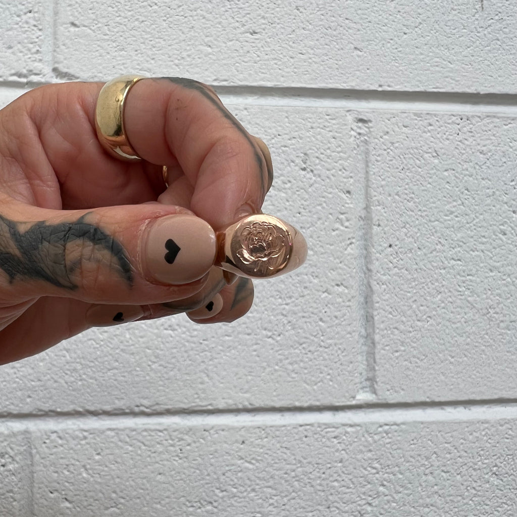Peonie Signet - 9ct Rose Gold - Ready to Ship