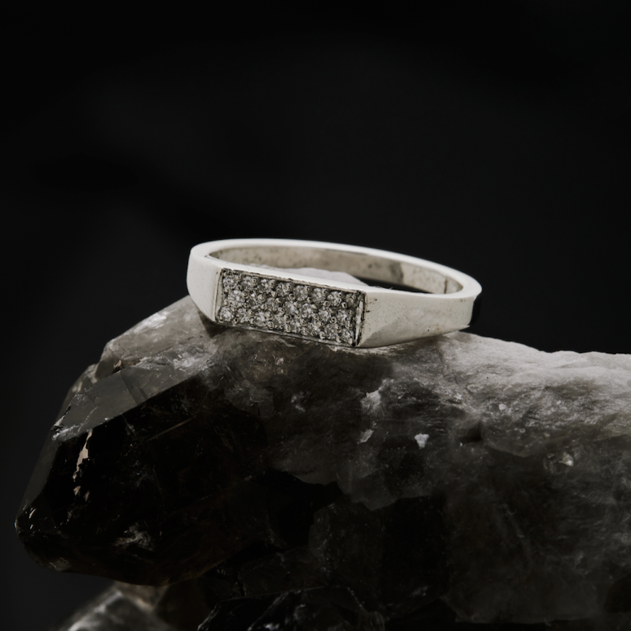 $ALE - Iced Out Rectangle Signet