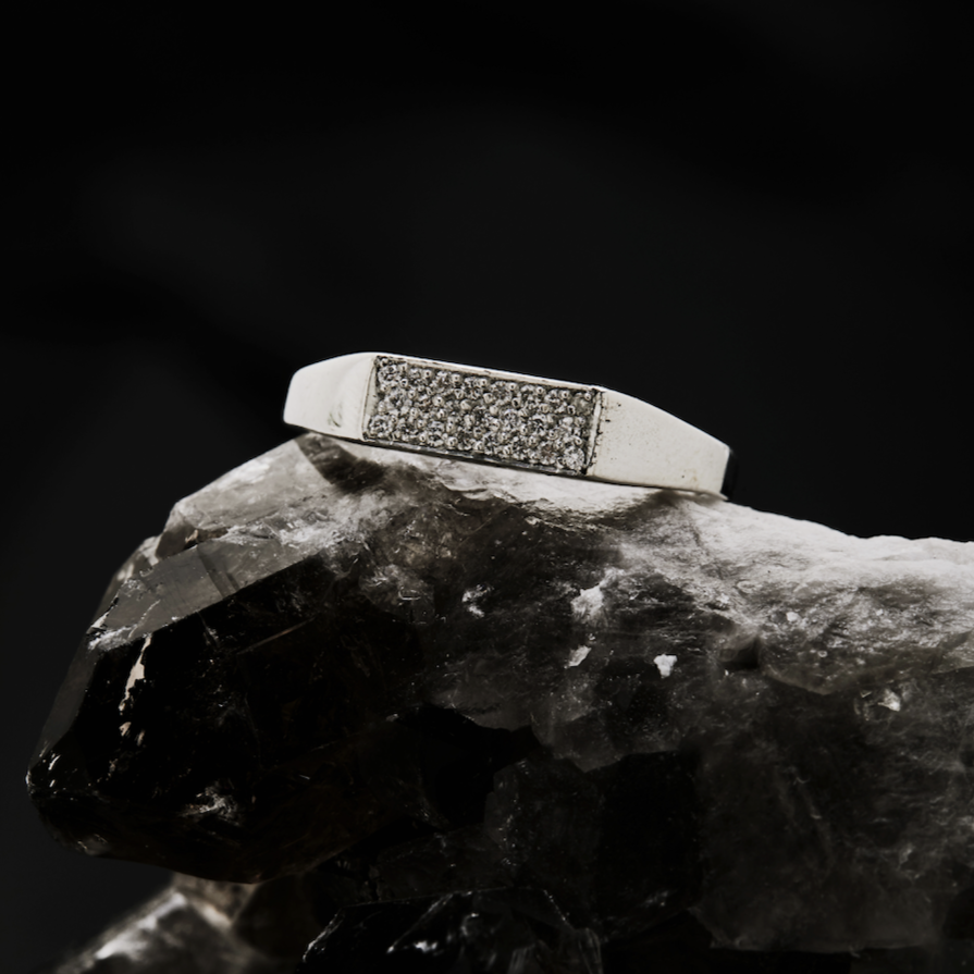 $ALE - Iced Out Rectangle Signet