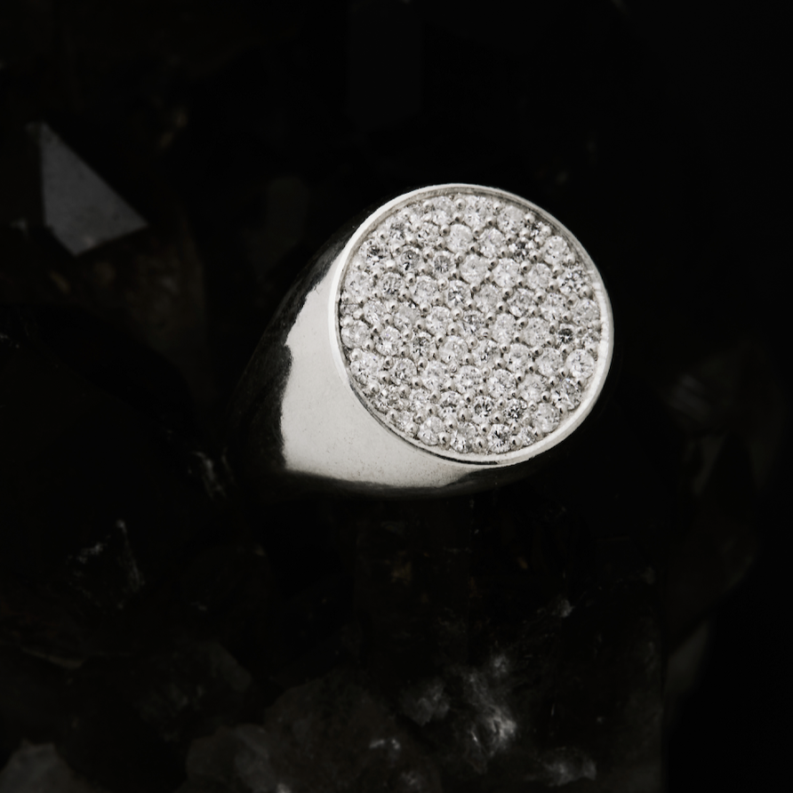 $ALE - Iced Out Round Signet