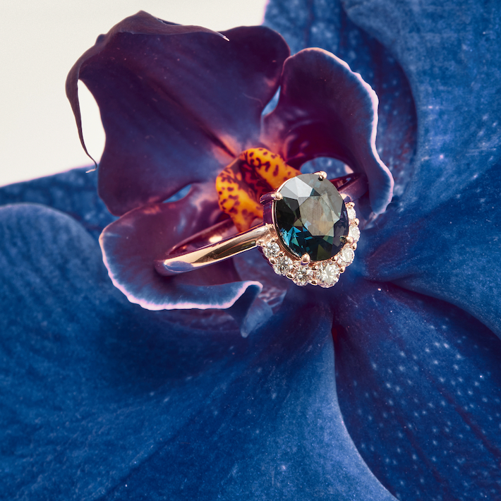 Celestial Ring - 2.2ct Madagascan Sapphire - Rose Gold - Ready to Ship