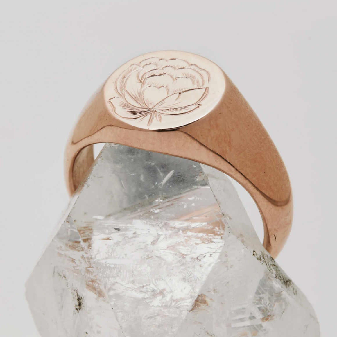 Peonie Signet - 9ct Rose Gold - Ready to Ship