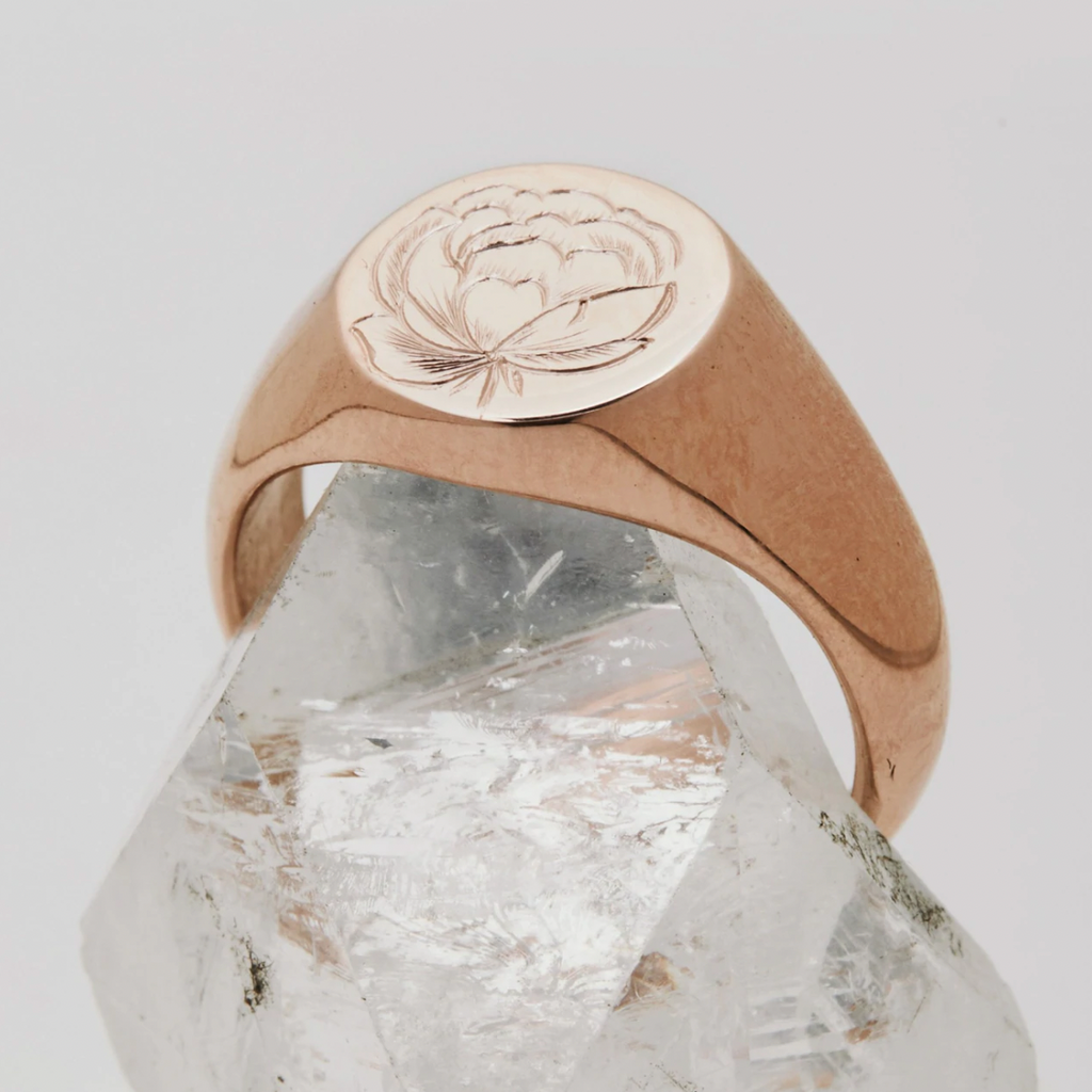 Peonie Signet - 9ct Rose Gold - Ready to Ship