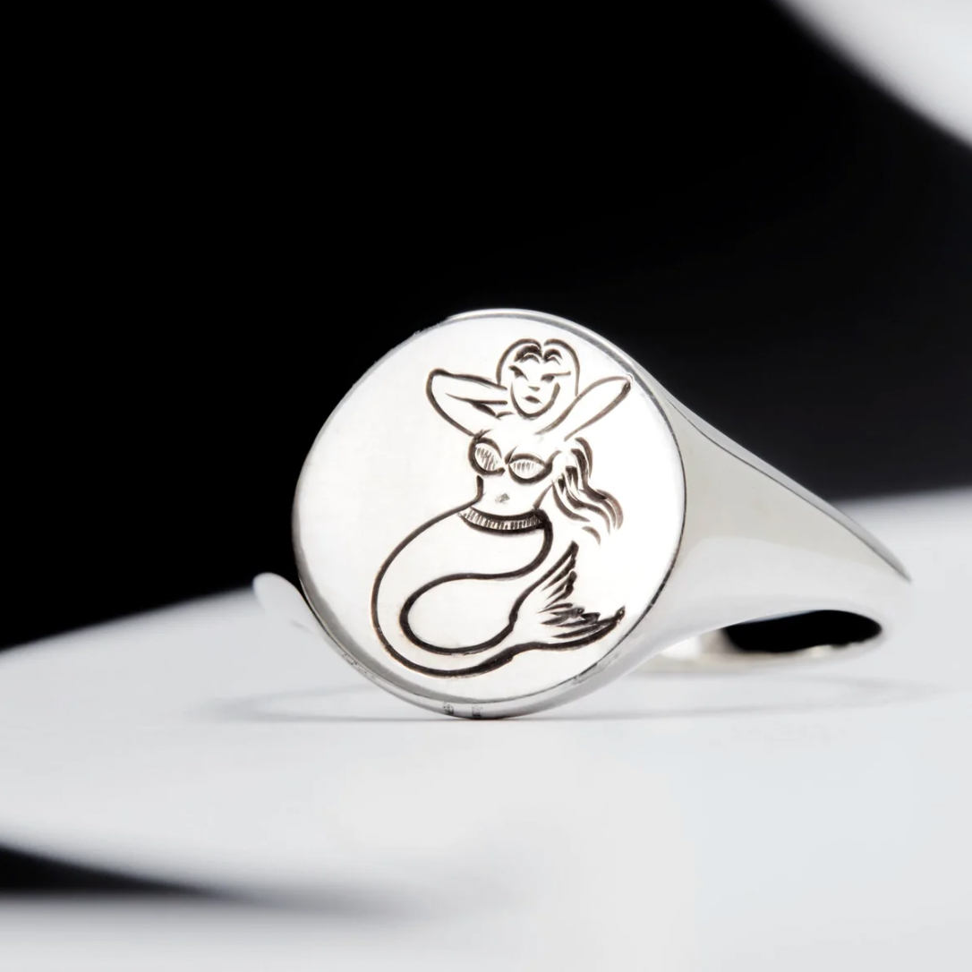 Mermaid Signet - Sterling Silver - Ready to Ship